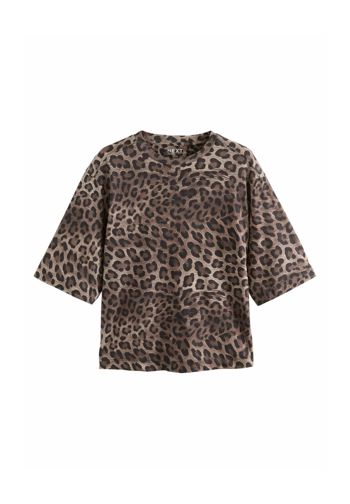 Next RELAXED BOXY ELBOW LENGTH CREW NECK - T-Shirt basic - animal/braun