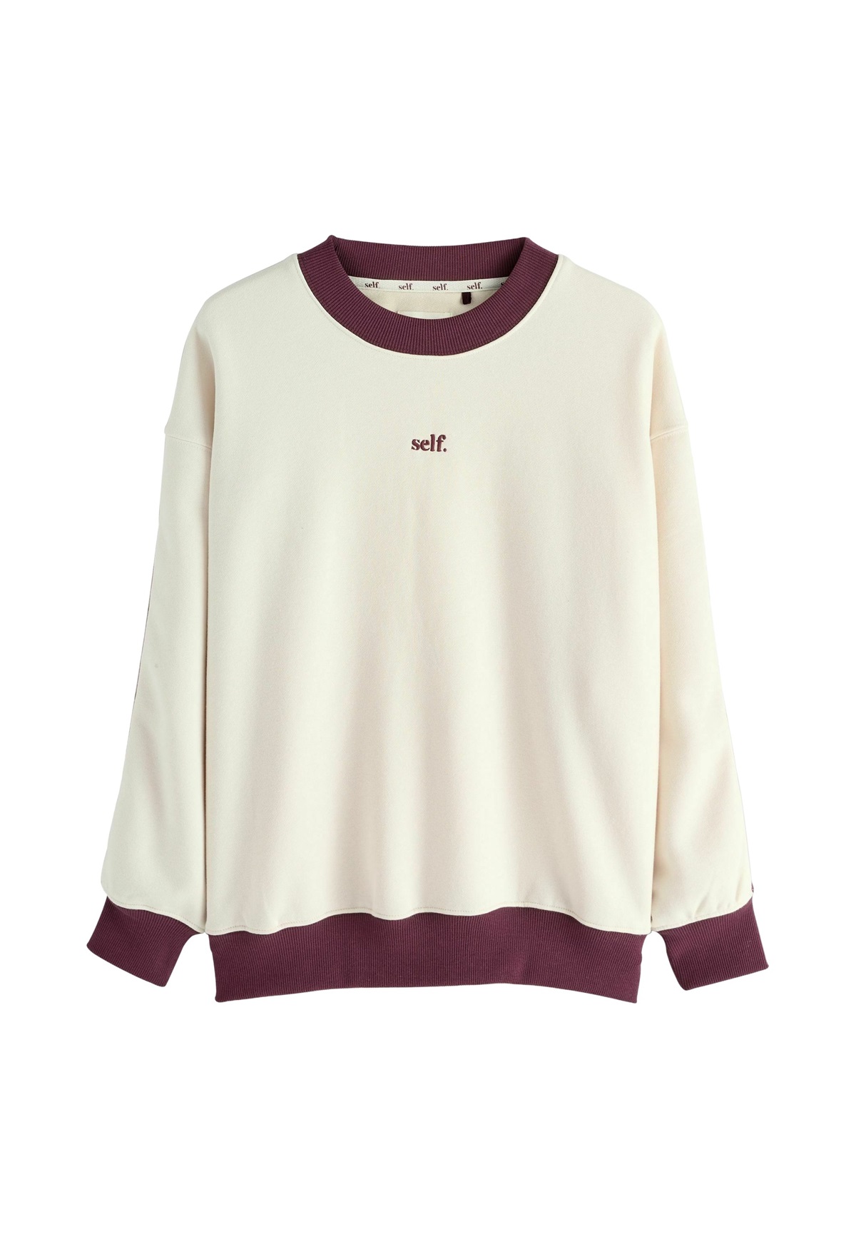 Next REGULAR FIT - SELF - Sweatshirt - ecru berrycolourblock/beige
