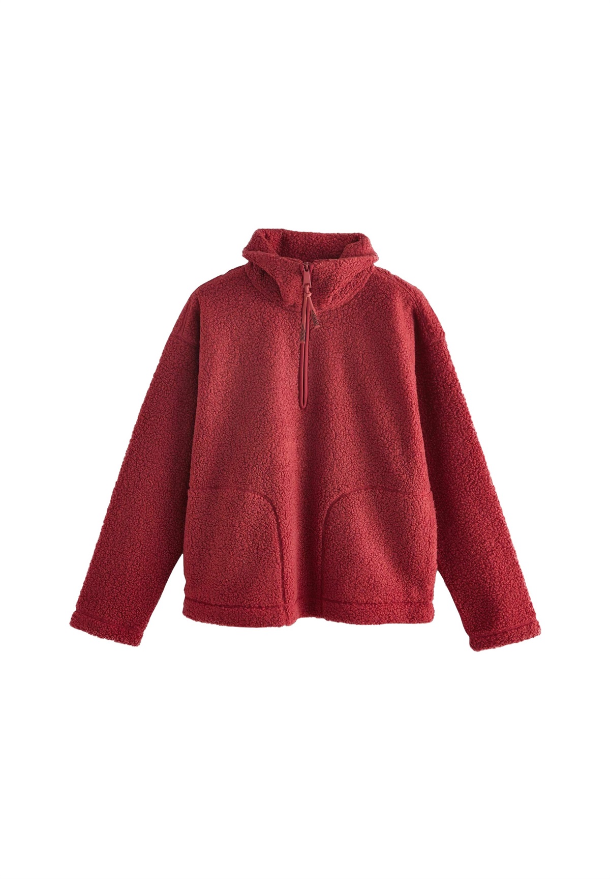 Next TEDDY BORG COSY QUARTER ZIP - Fleecepullover - cherry red/rot