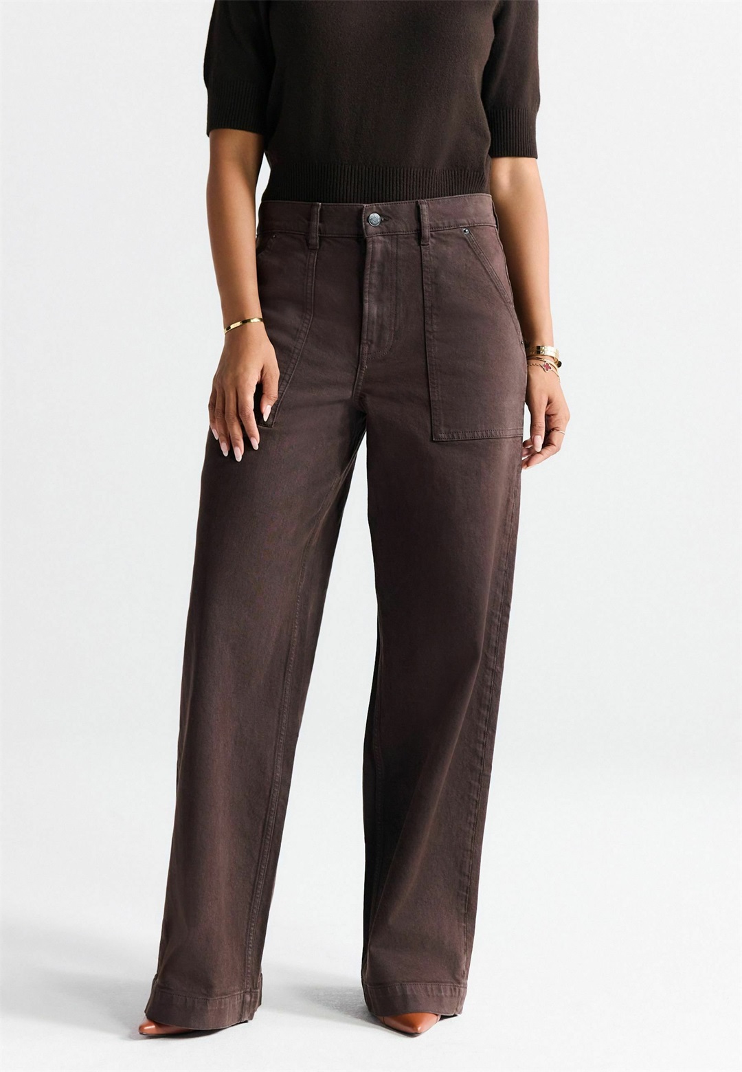 Next WIDE - Jeans Relaxed Fit - chocolate brown/braun