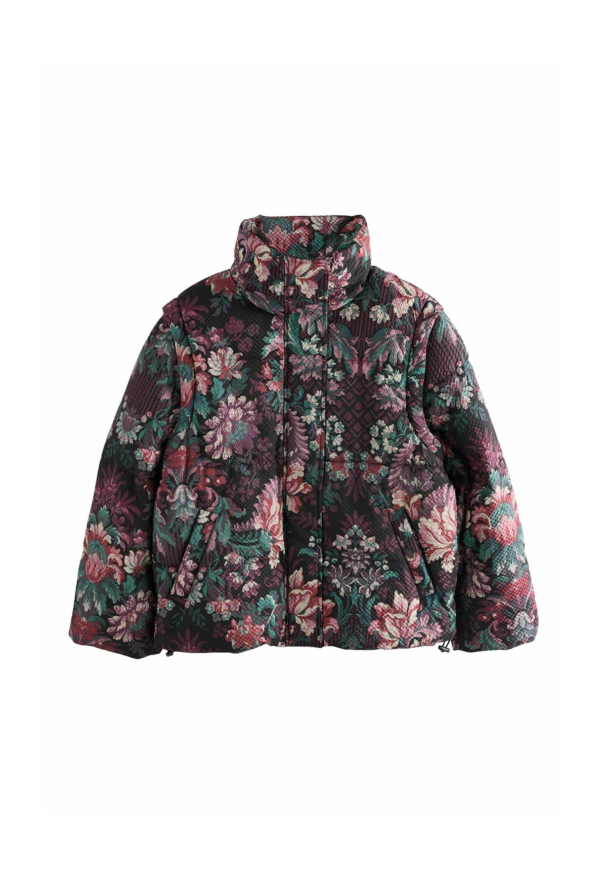 Next Winterjacke - burgundy red tapestry print/schwarz