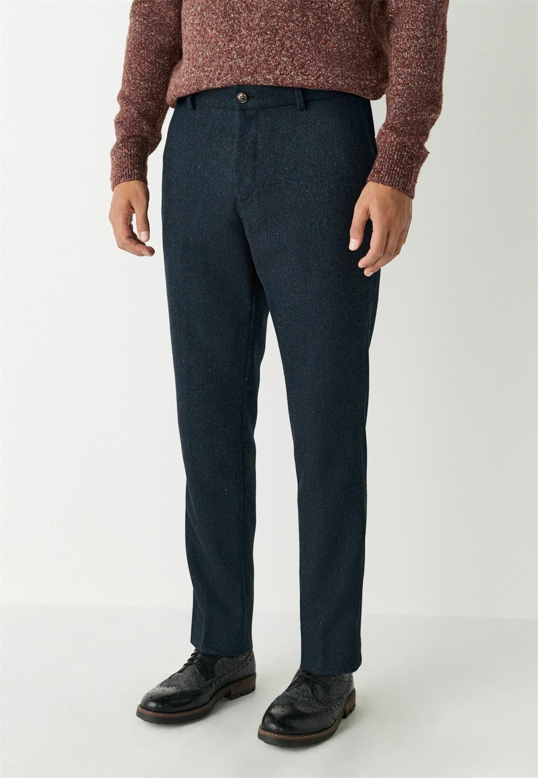 Next REGULAR FIT - HERRINGBONE - Anzughose - navy blue/blau