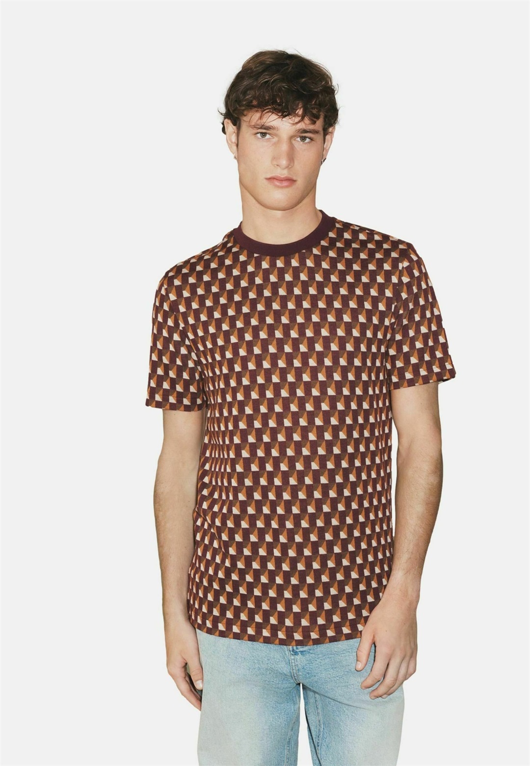 Next REGULAR FIT - EDIT GEO PATTERN - T-Shirt print - orange