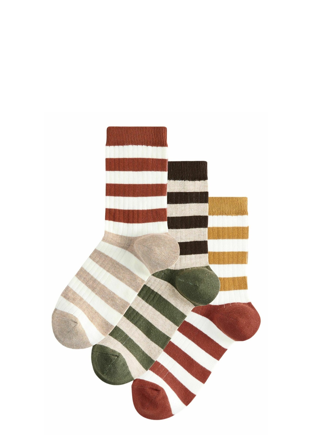 Next ANKLE 3 PACK - Socken - rust neutral stripe/braun