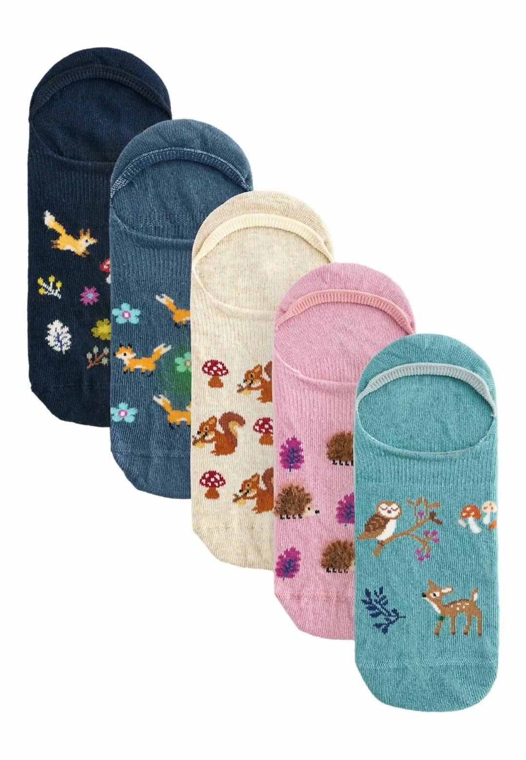 Next INVISIBLE 5 PACK - Füßlinge - autumn animals/blau