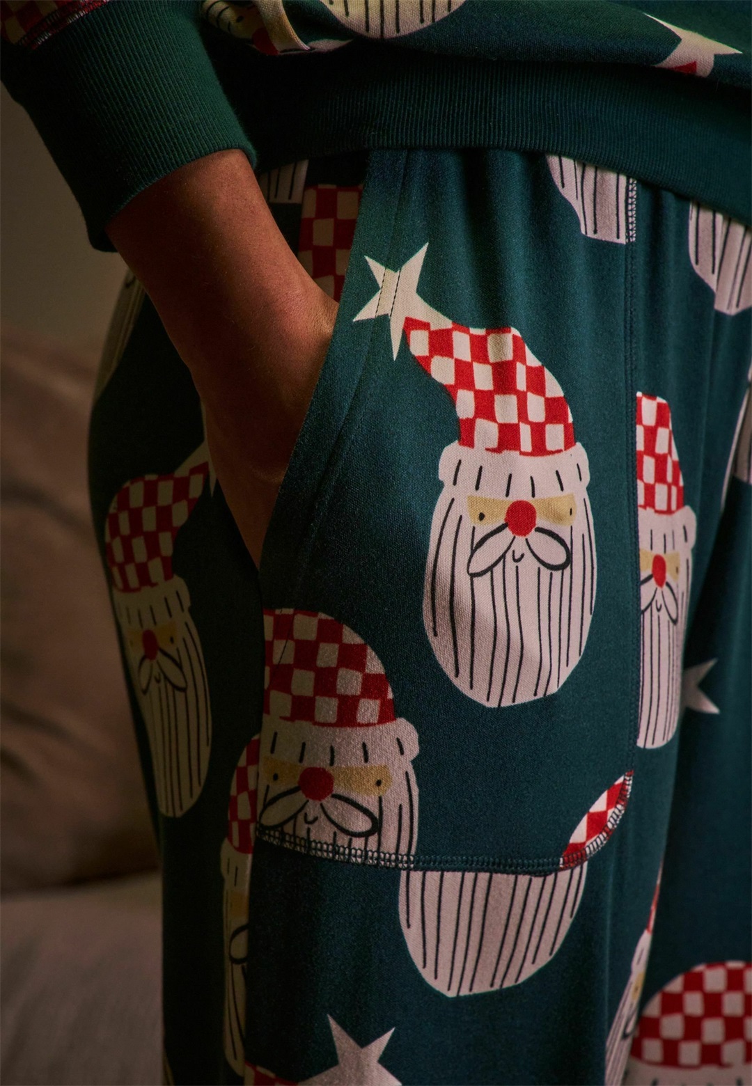 Next MATCHING FAMILY CHRISTMAS COSY LONG SLEEVE - Nachtwäsche Set - green santa/grün