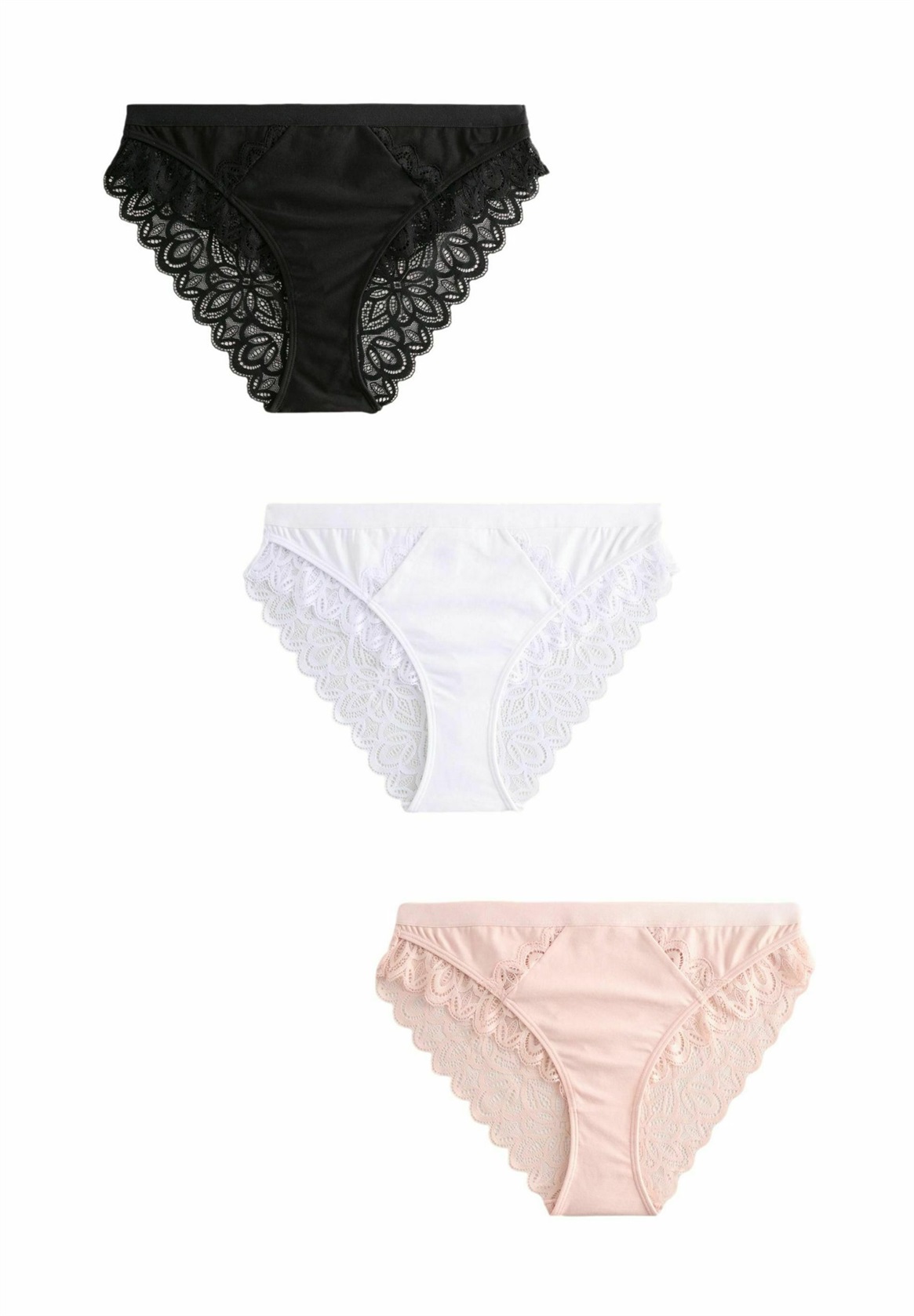 Next 3 PACK - Slip - black white/schwarz