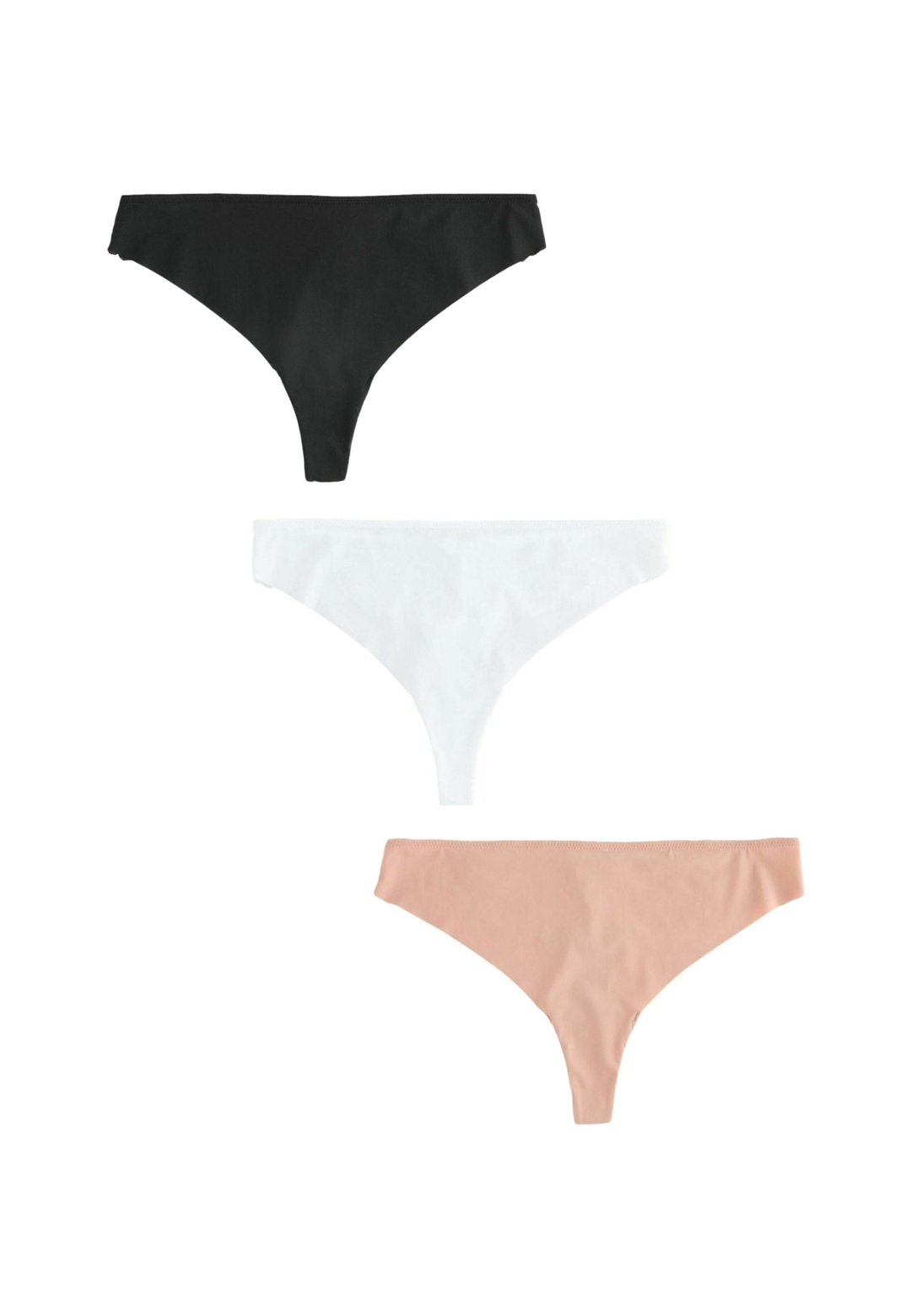 Next 3 PACK - String - black white praline nude/schwarz