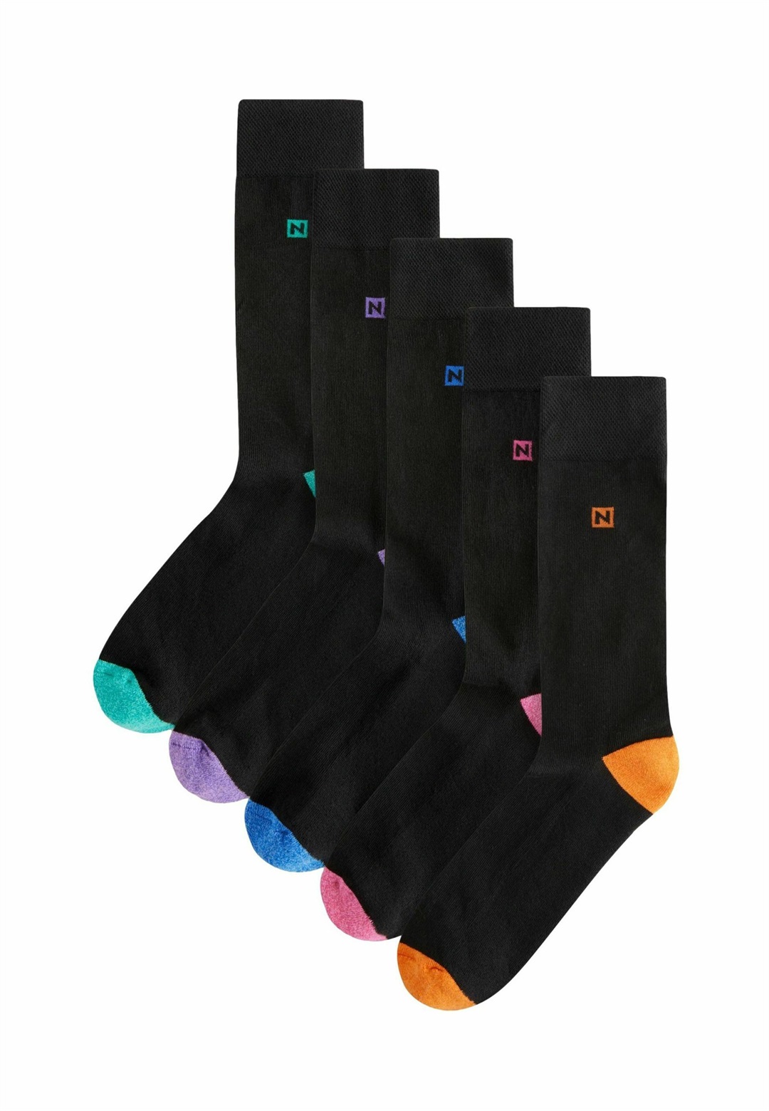 Next CUSHIONED SOLE FIVE PACK - Socken - bright heel/schwarz