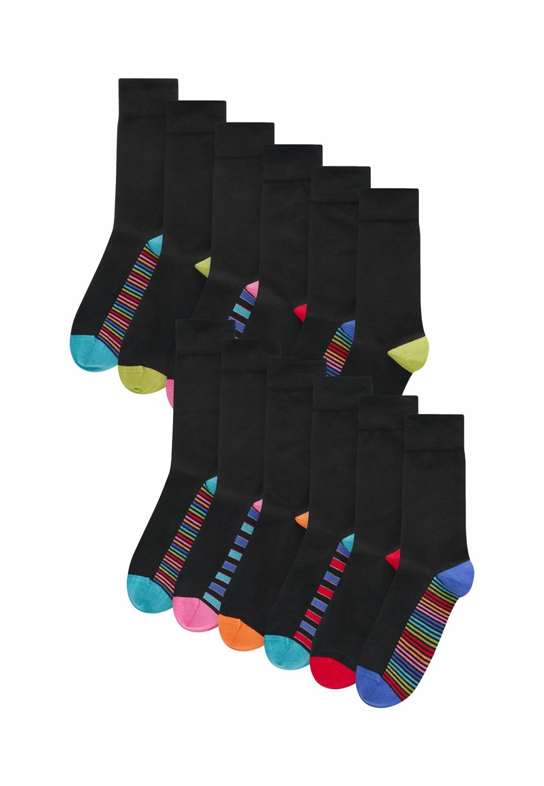Next ESSENTIAL 12 PACK - Socken - black stripe/schwarz