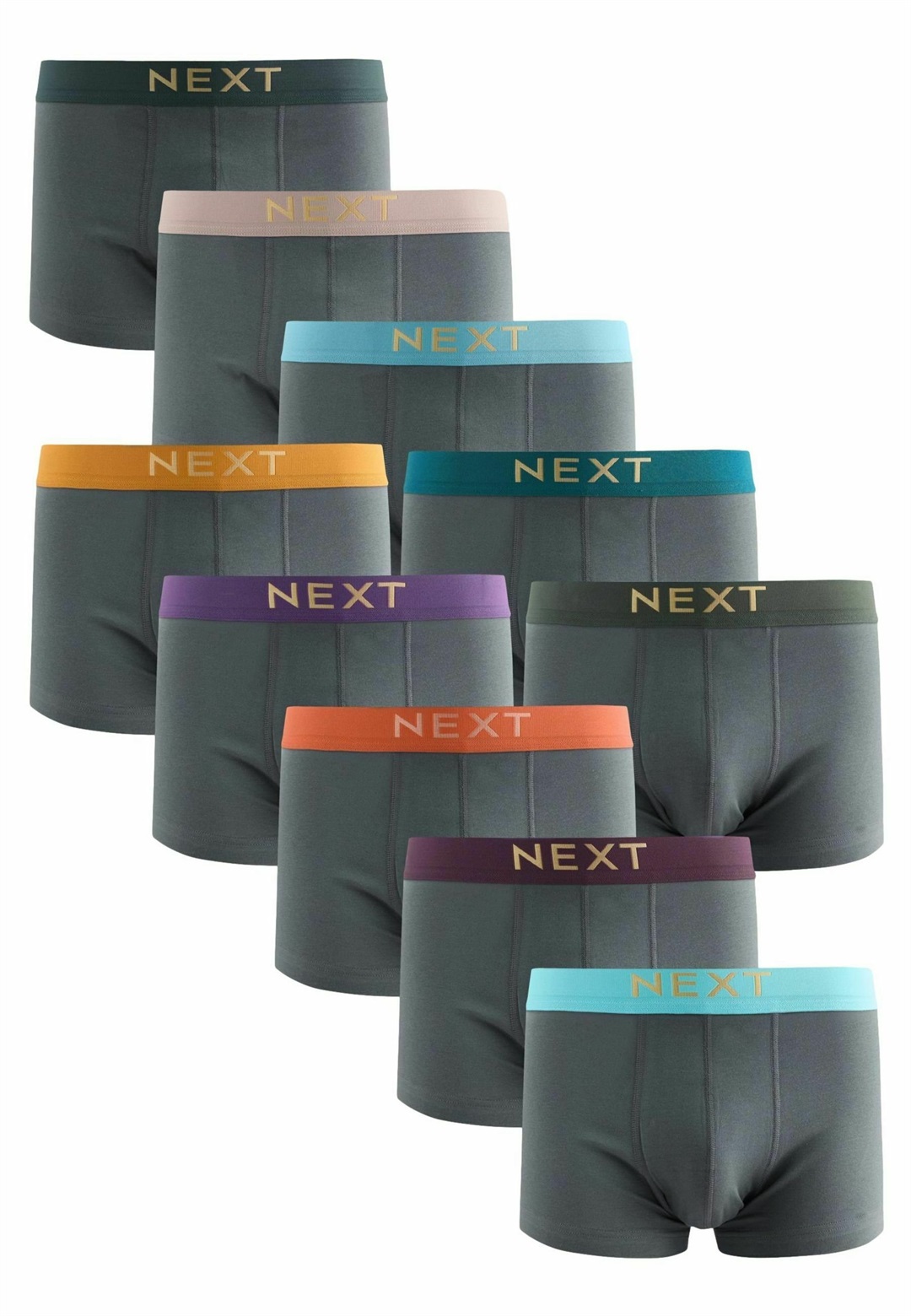 Next TEN PACK - Boxer Briefs - grey bright waistbands/grau