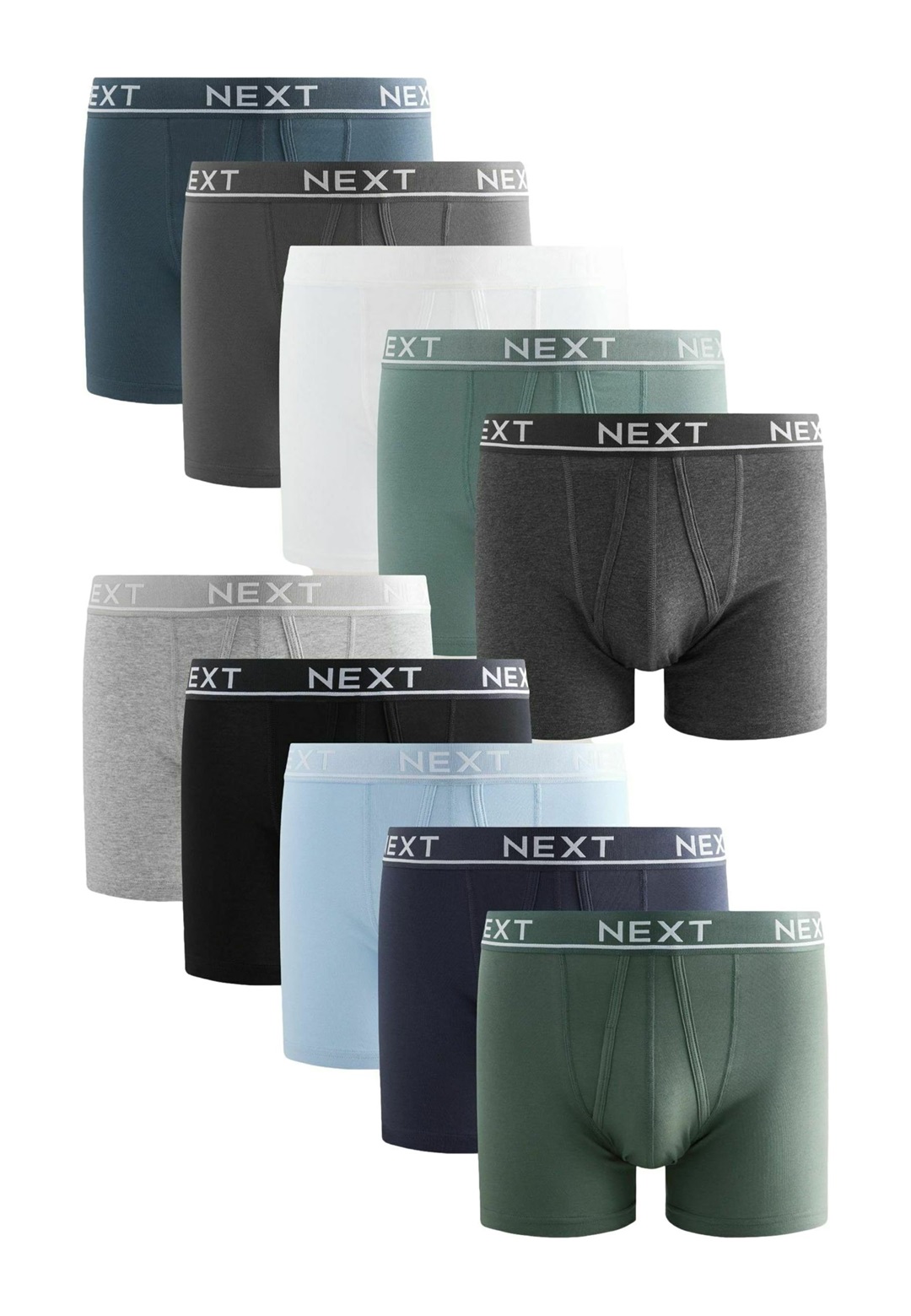 Next A FRONTS 10 PACK - Boxer Briefs - core grey greens/grau