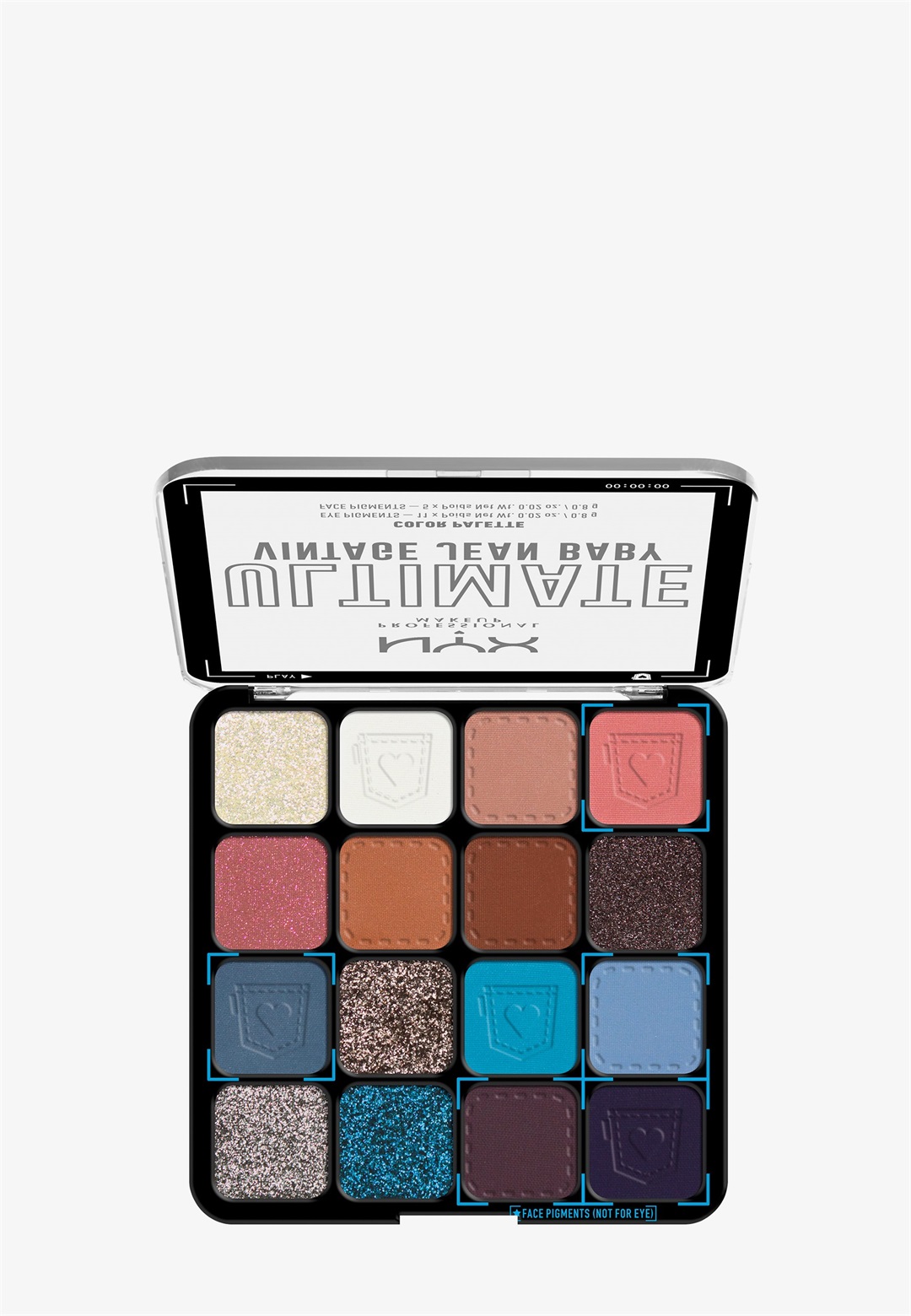 NYX Professional Makeup ULTIMATE SHAD PAL 16-PAN - Lidschattenpalette - vintage jean baby/mehrfarbig