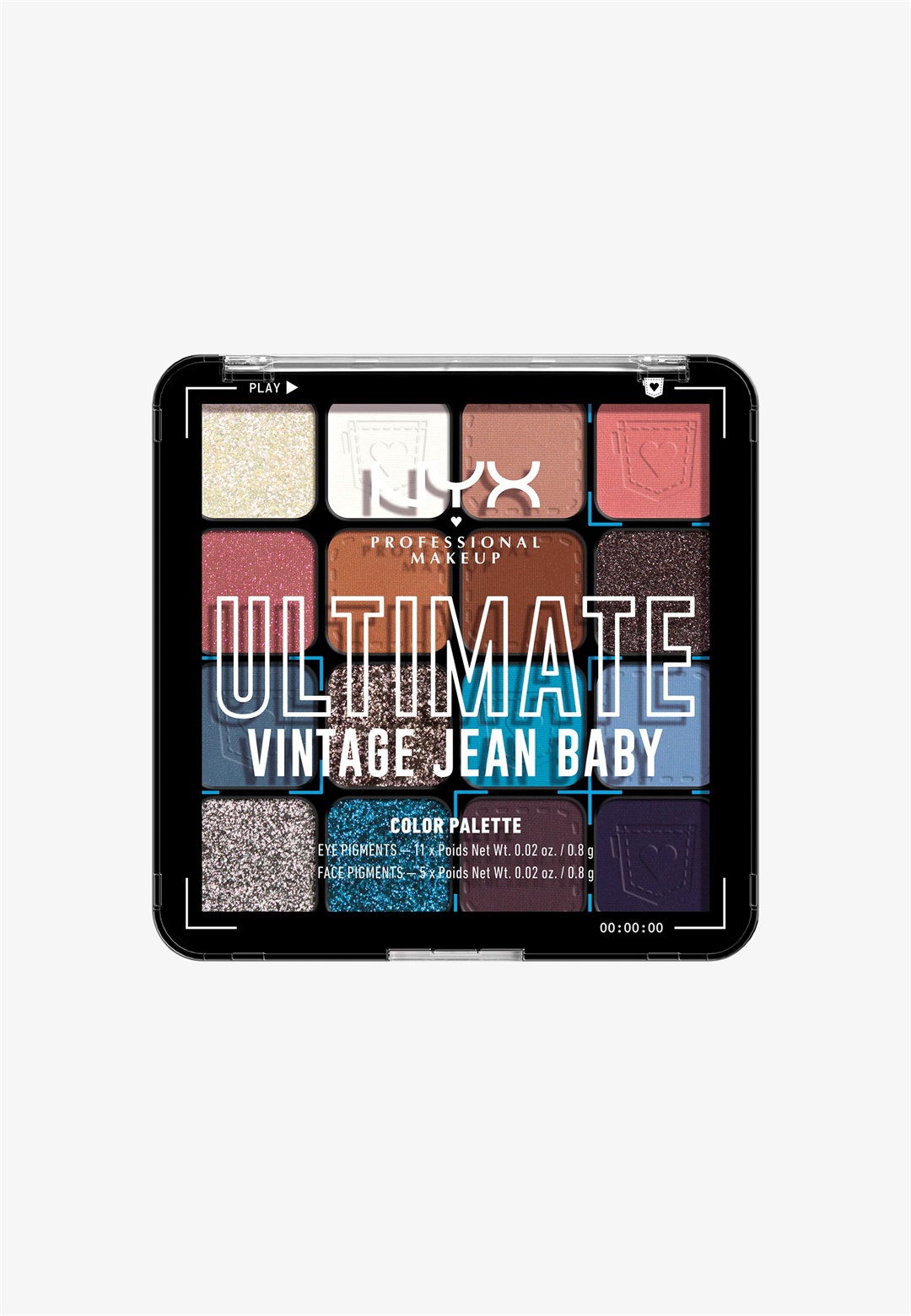 NYX Professional Makeup ULTIMATE SHAD PAL 16-PAN - Lidschattenpalette - vintage jean baby/mehrfarbig NYX Professional Makeup ULTIMATE SHAD PAL 16-PAN - Lidschattenpalette - vintage jean baby/mehrfarbig