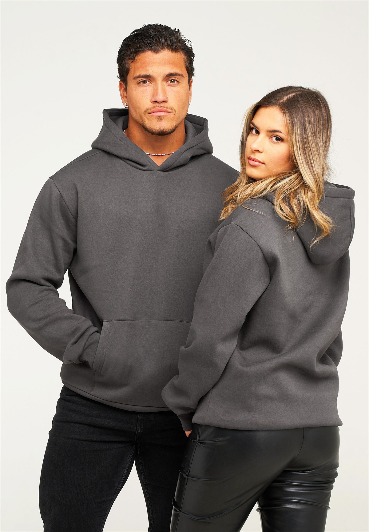 One Redox OVERSIZE HOODIE SWEATSHIRT ORCOLAC - Kapuzenpullover - anthra/dunkelgrau