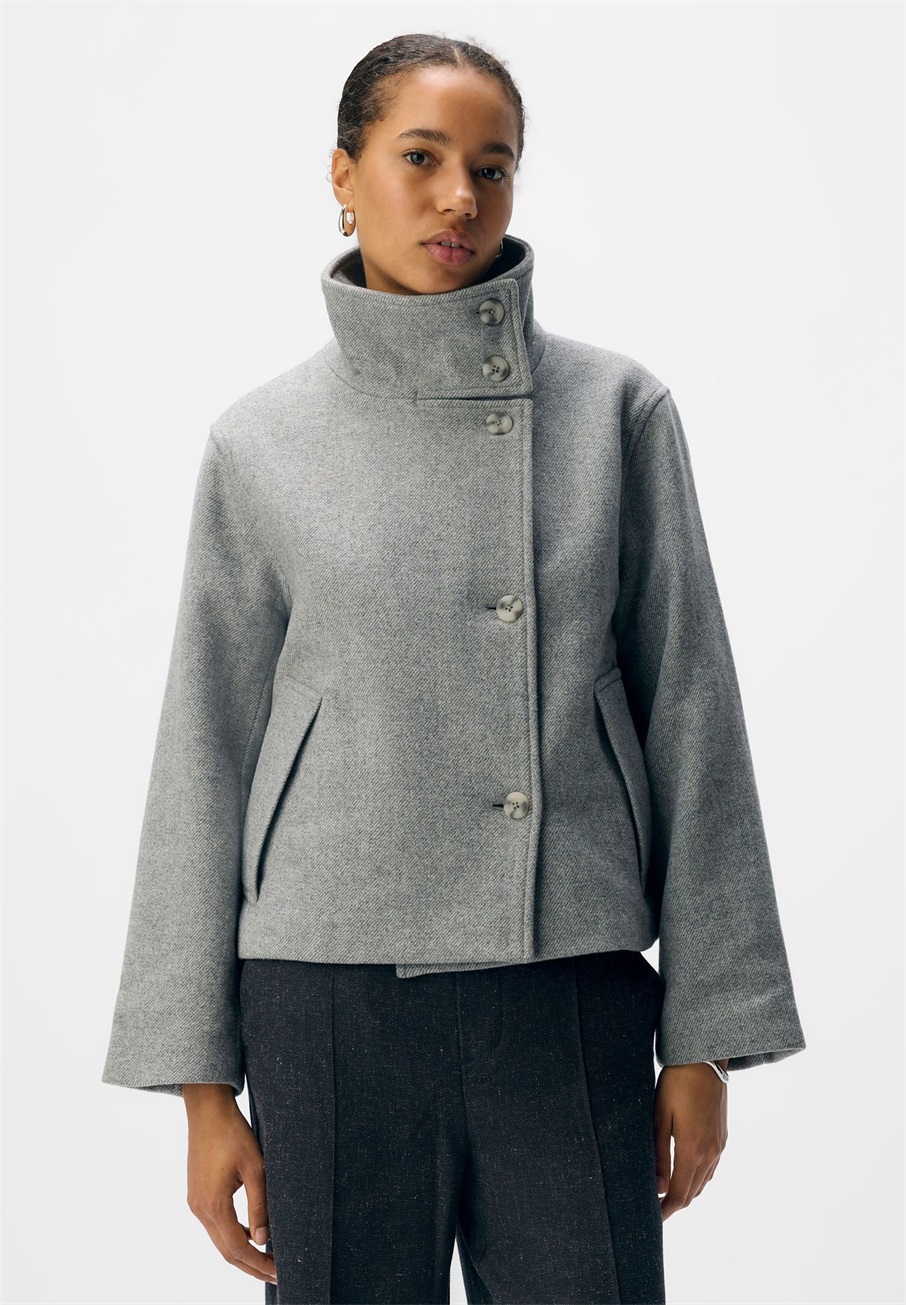 Object OBJRIKI SHORT JACKET - Übergangsjacke - medium grey melange/grau-meliert