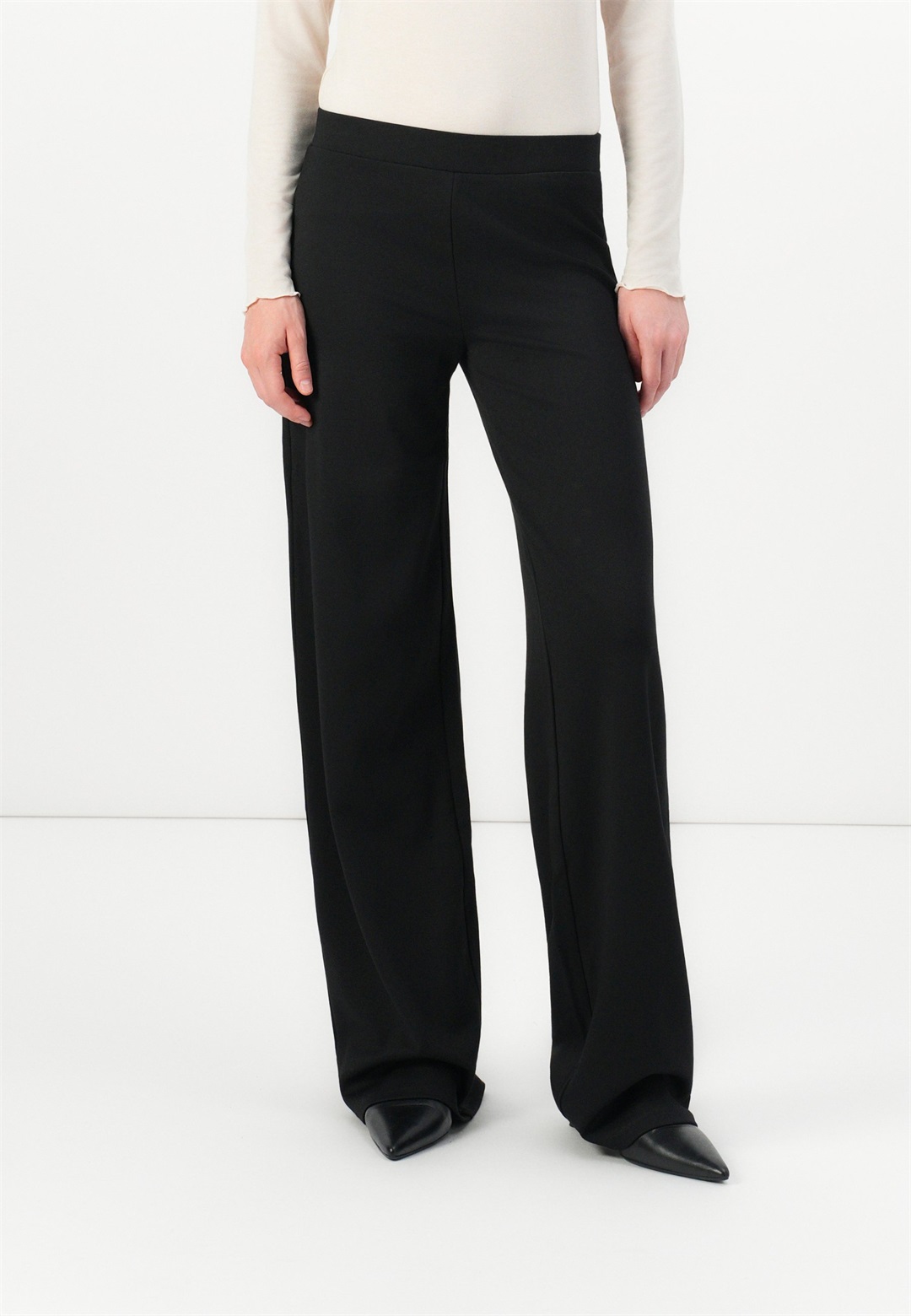 ONLY ONLPAIGE LIFE WIDE PANT - Stoffhose - black/schwarz