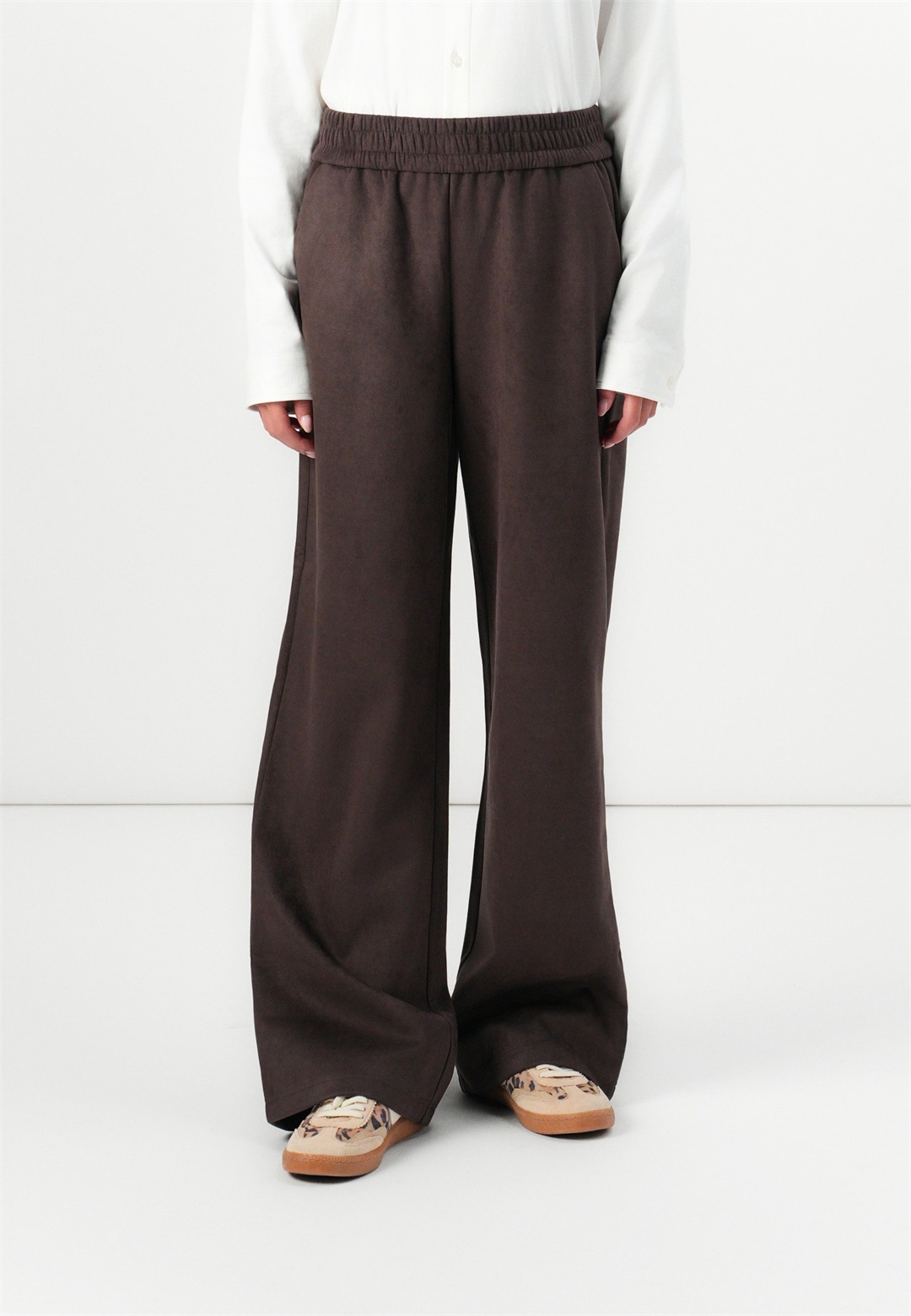 ONLY ONLYLVA LIFE WIDE PANT - Stoffhose - chocolate torte/dunkelbraun