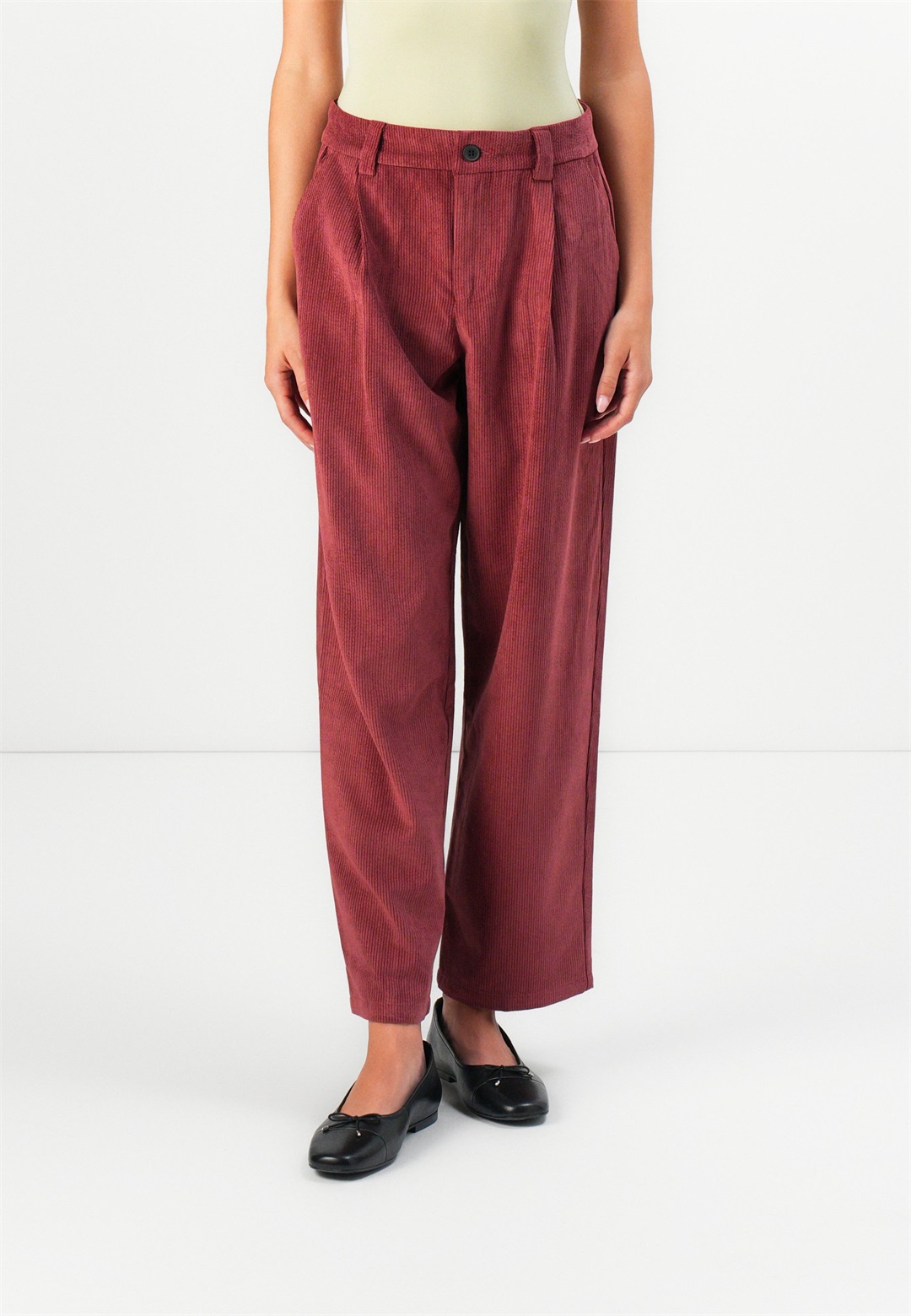 ONLY ONLHANNA LIFE PANT - Stoffhose - port/dunkelrot