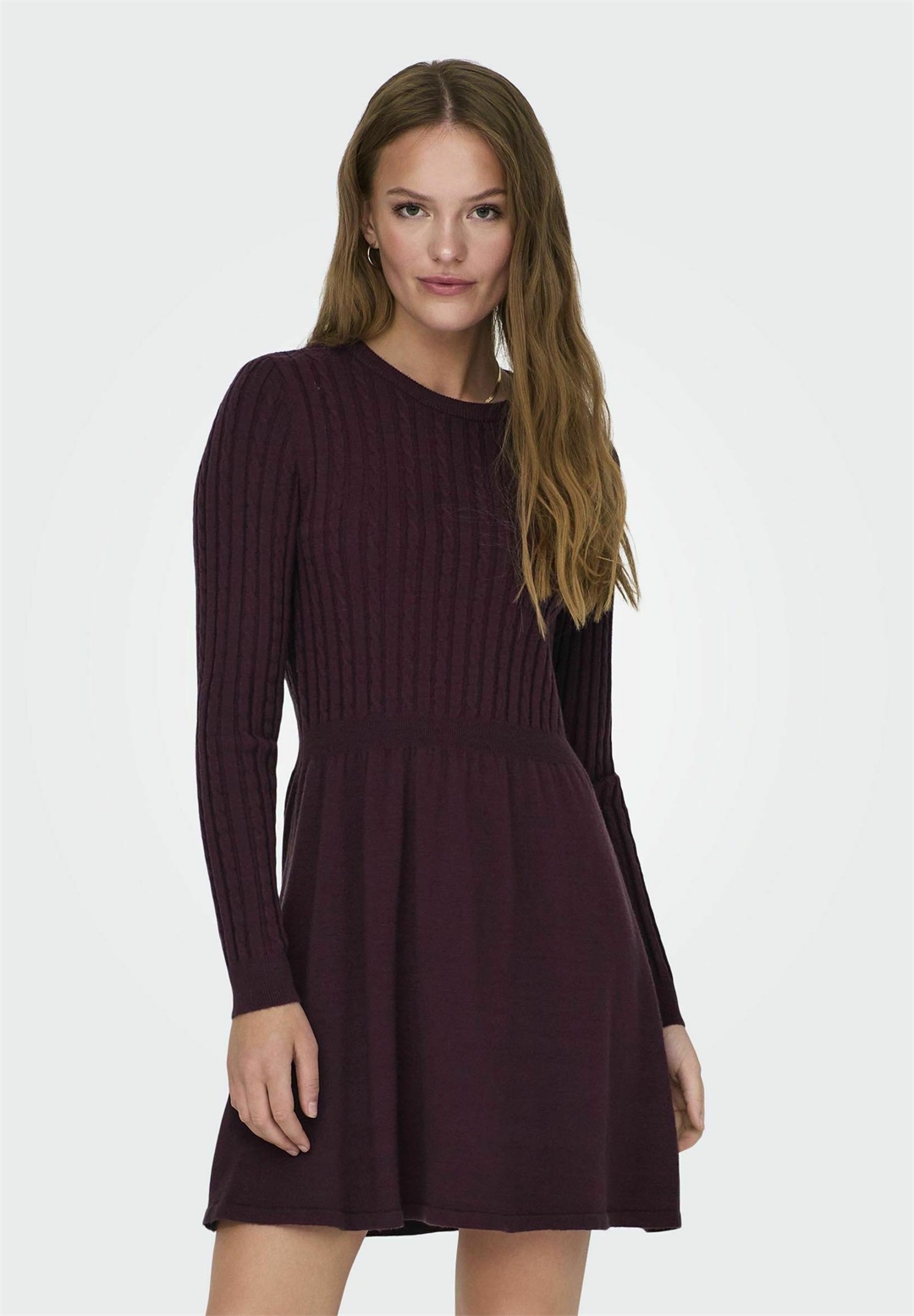 ONLY ONLFIA CABLE NOOS - Strickkleid - port royale/bordeaux
