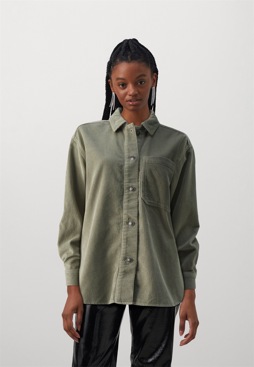 ONLY ONLMARTA SHACKET - Hemdbluse - seagrass/hellgrün-meliert