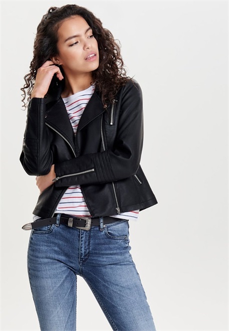 ONLY ONLGEMMA BIKER - Kunstlederjacke - black/schwarz