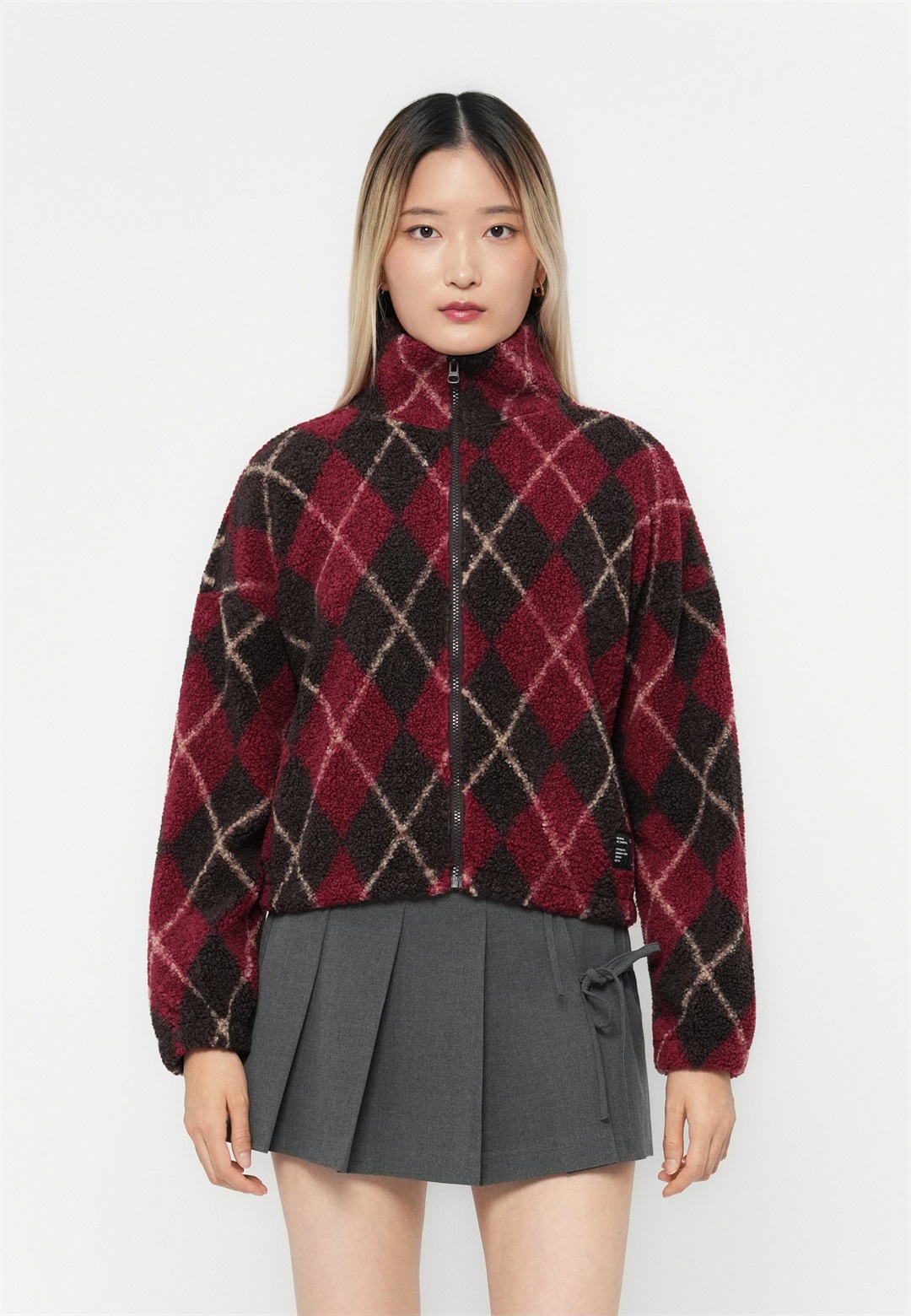 ONLY ONLELINE LIFE - Fleecejacke - black coffee/nomad/cabernet/schwarz