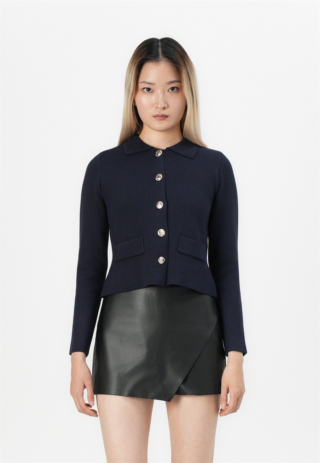 ONLY ONLALBERTE LIFE BUTTON JACKET - Strickjacke - night sky/dunkelblau