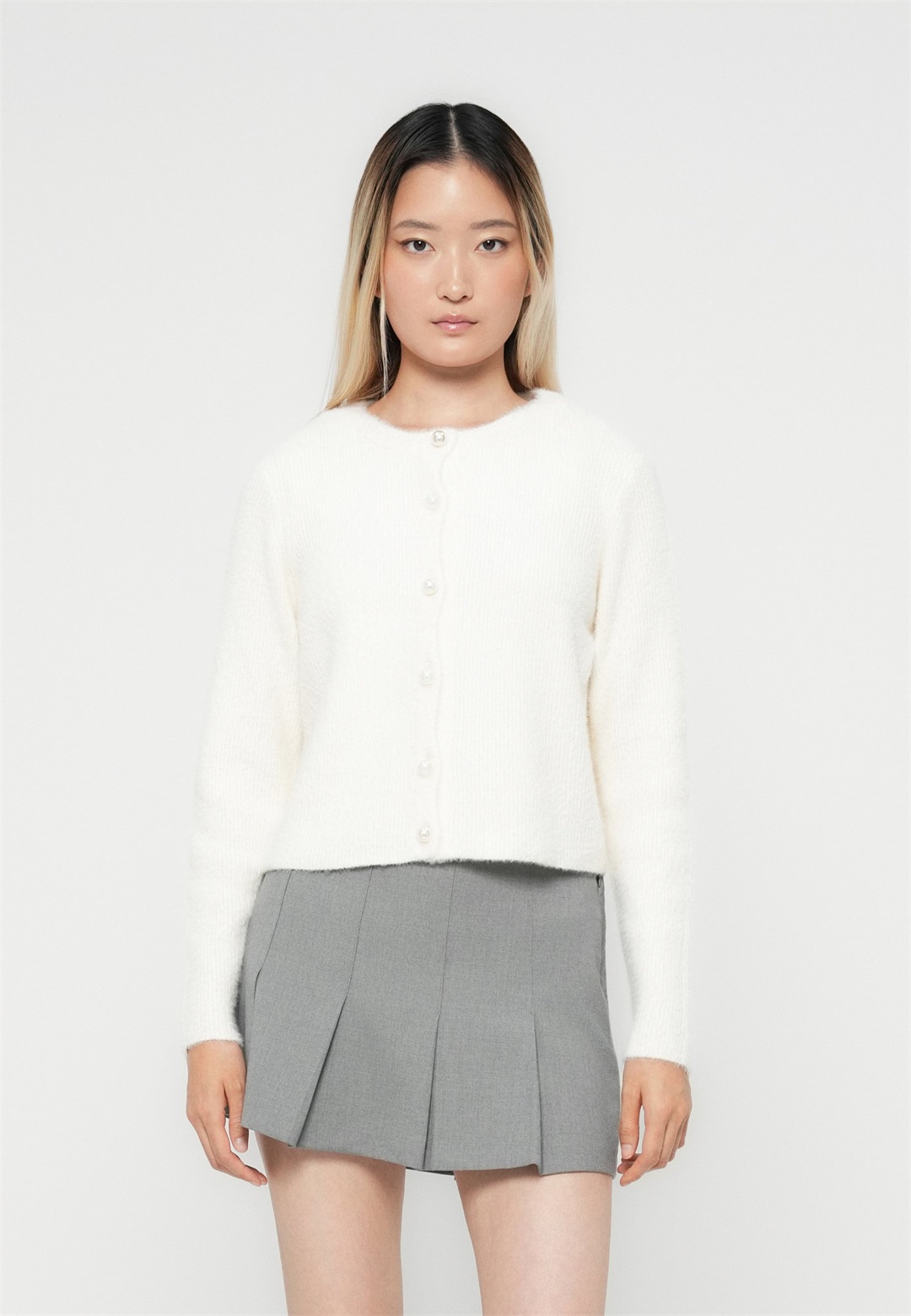 ONLY ONLPETRA O NECK - Strickjacke - cloud dancer/offwhite