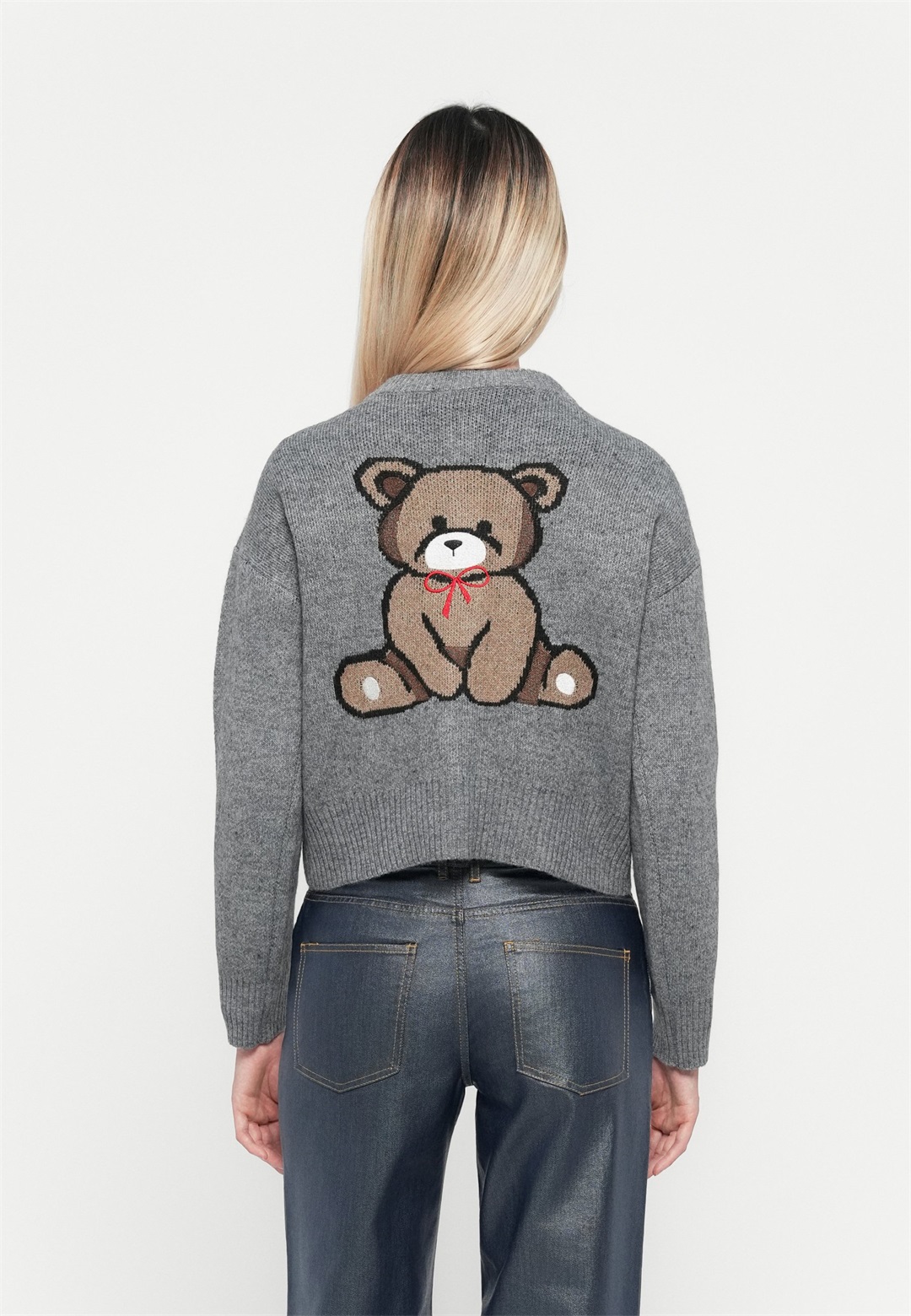 ONLY ONLTEDDY CARDIGAN - Strickjacke - medium grey/grau