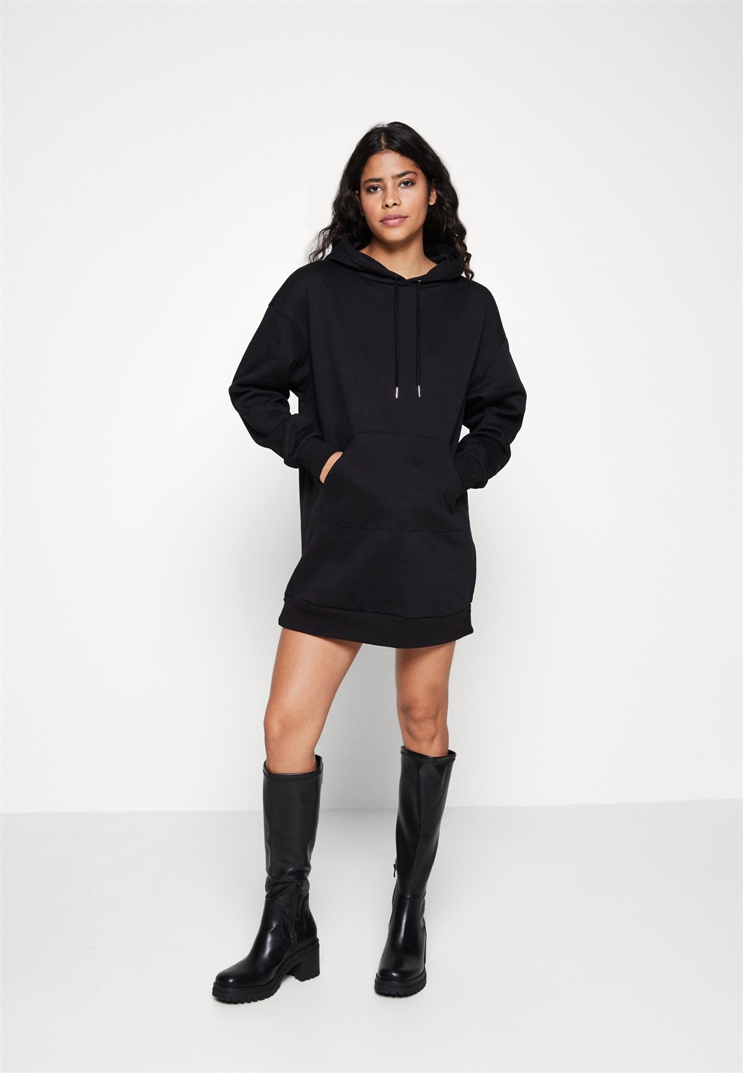 ONLY ONLJODA EVERY HOODIE DRESS - Freizeitkleid - black/schwarz