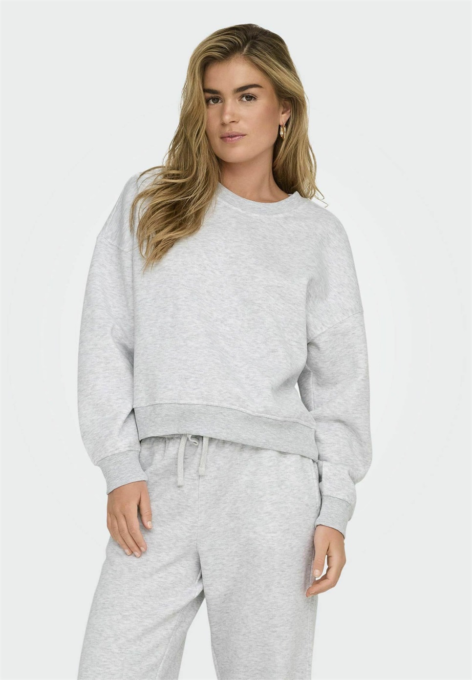 ONLY ONLBEST LIFE L/S CREW NECK NOOS - Sweatshirt - light grey melange/hellgrau-meliert