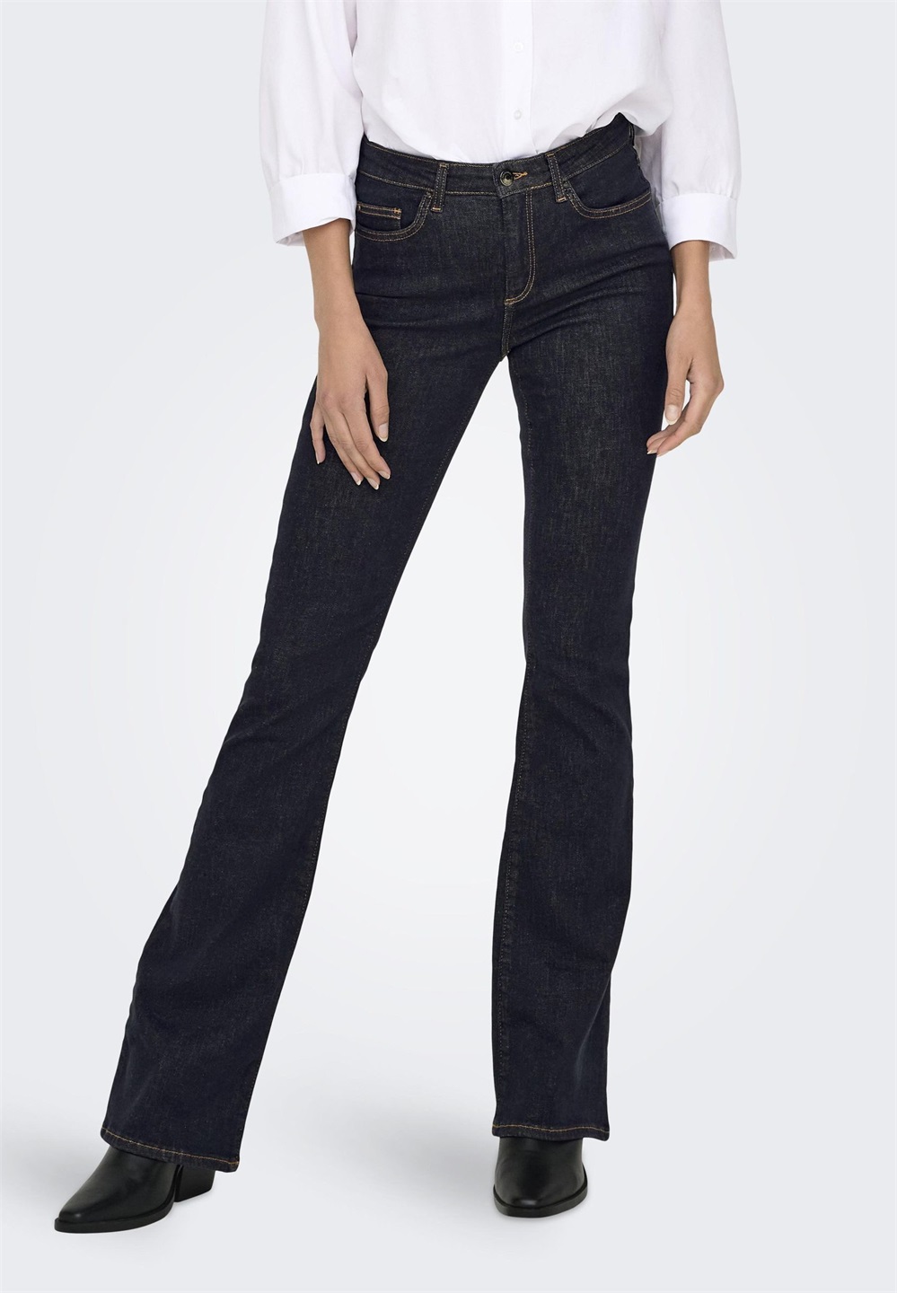 ONLY BLUSH MID - Flared Jeans - dark blue denim/dark-blue denim