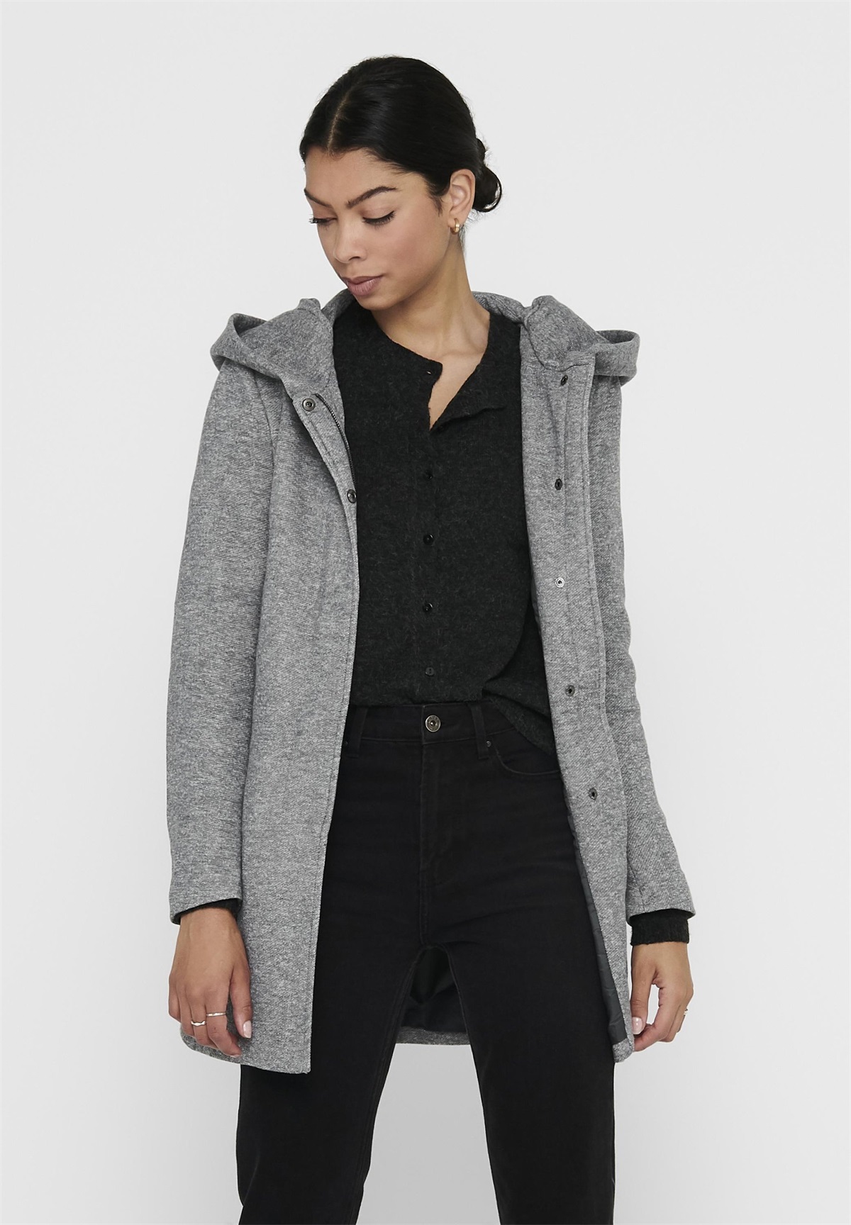 ONLY ONLSEDONA OTW - Kurzmantel - light grey melange/hellgrau-meliert