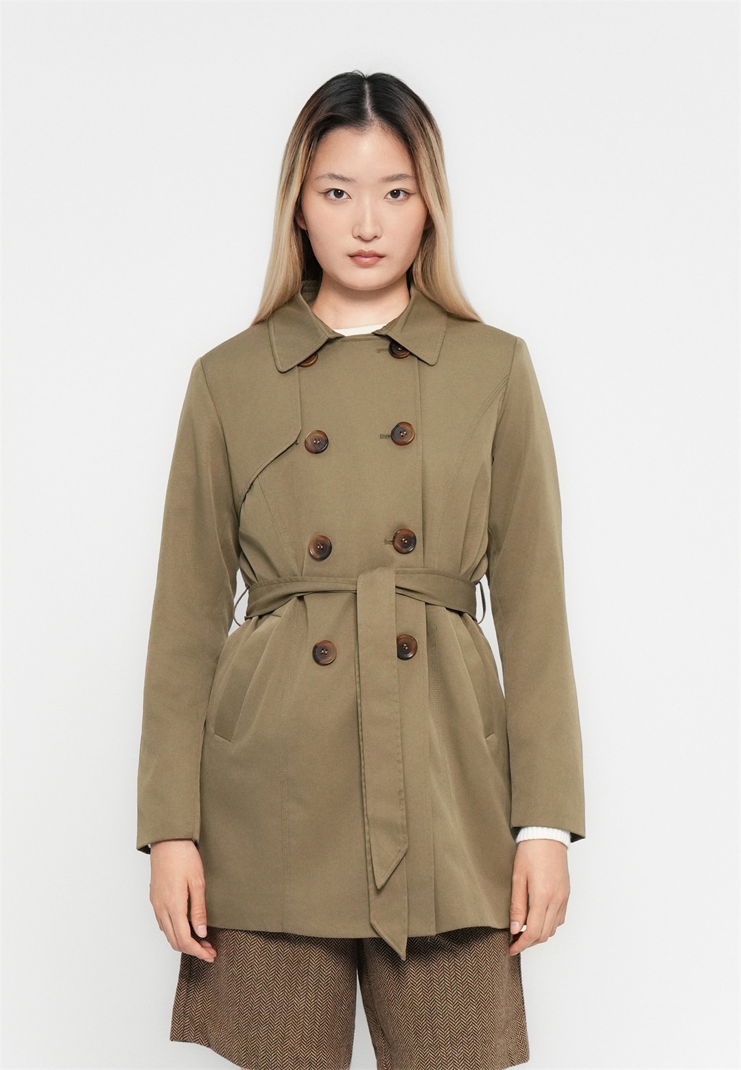 ONLY ONLVALERIE - Trenchcoat - stone gray/khaki