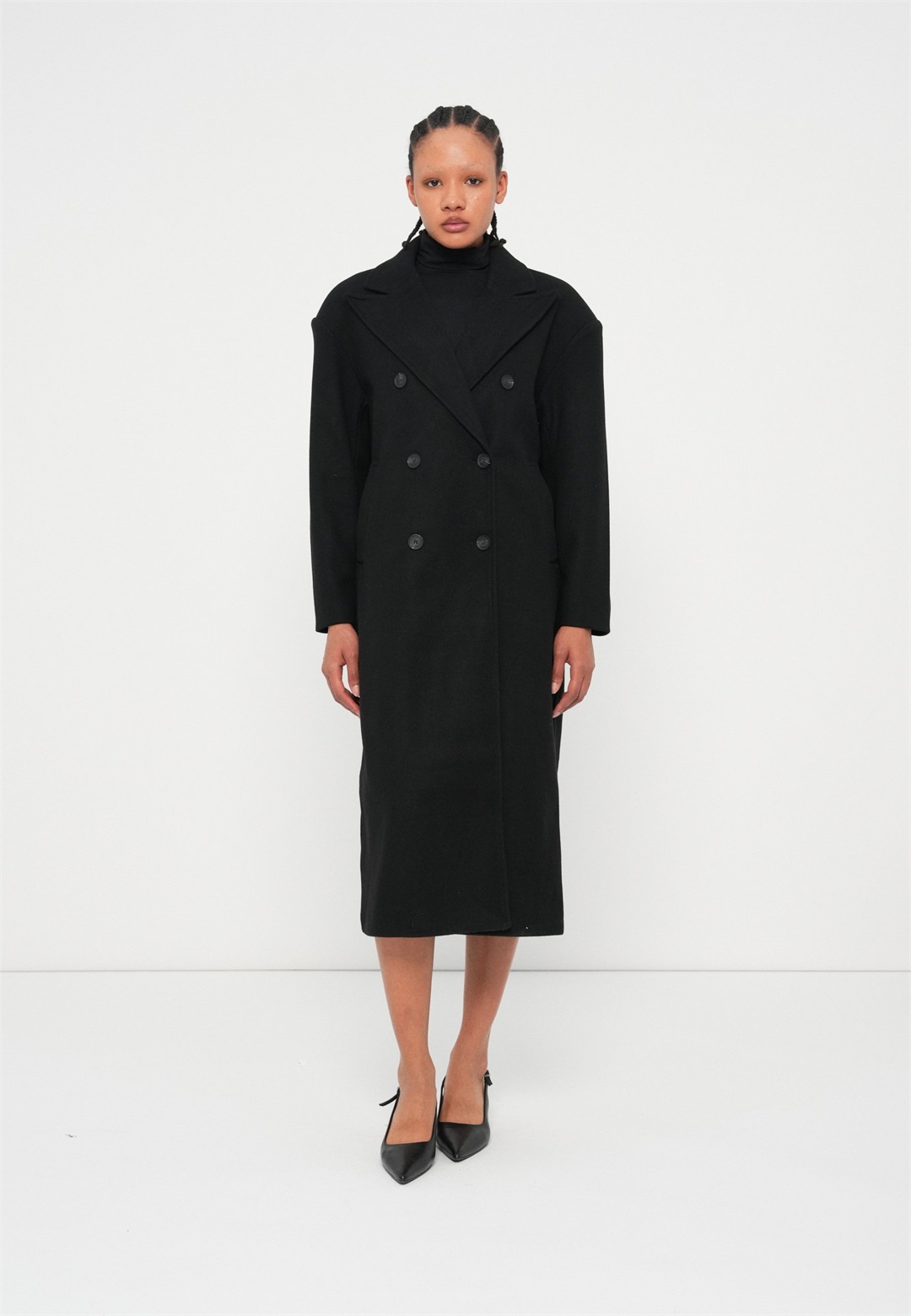 ONLY ONLBLAKE LIFE SHOULDERPAD COAT - Klassischer Mantel - black/schwarz