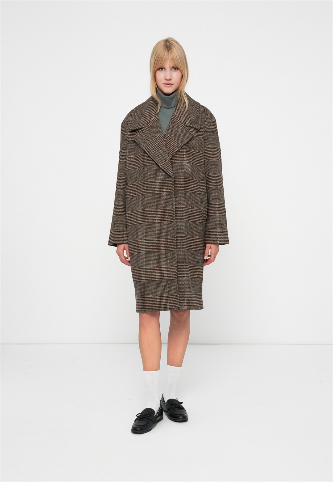 ONLY ONLMADISON LIFE CHECK COAT - Klassischer Mantel - seal brown/braun