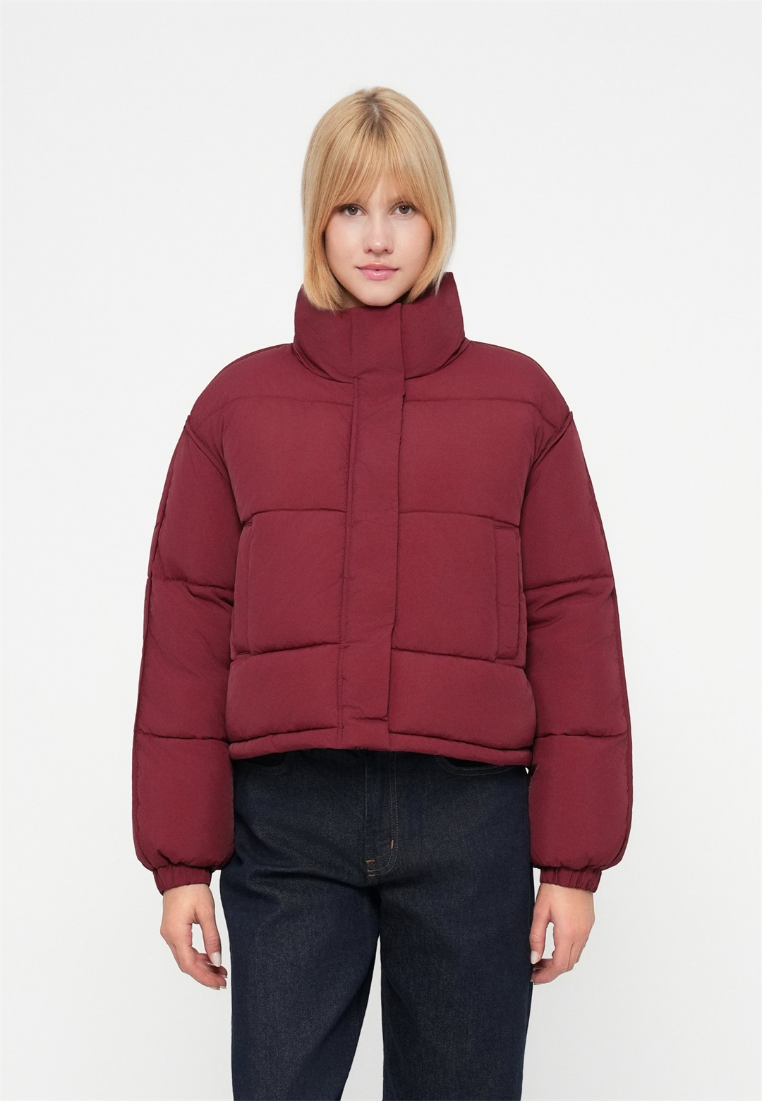 ONLY ONLELLIE SHORT PUFFER - Winterjacke - cabernet/dunkelrot