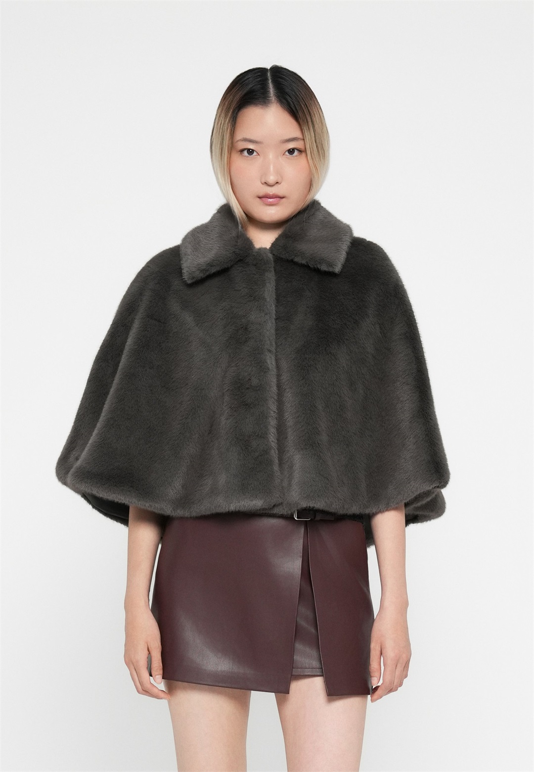 ONLY ONLSOF CAPE - Kunstlederjacke - thunderstorm/grau