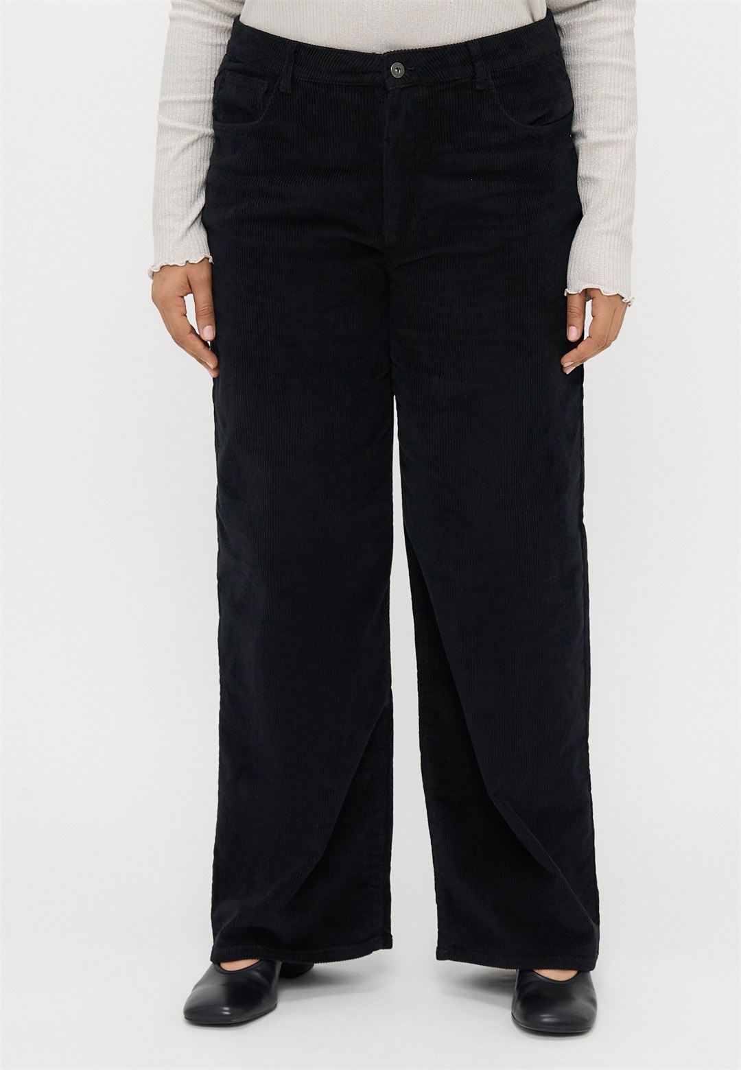 ONLY Carmakoma CARHOPE GLOBAL WIDE - Stoffhose - black/schwarz