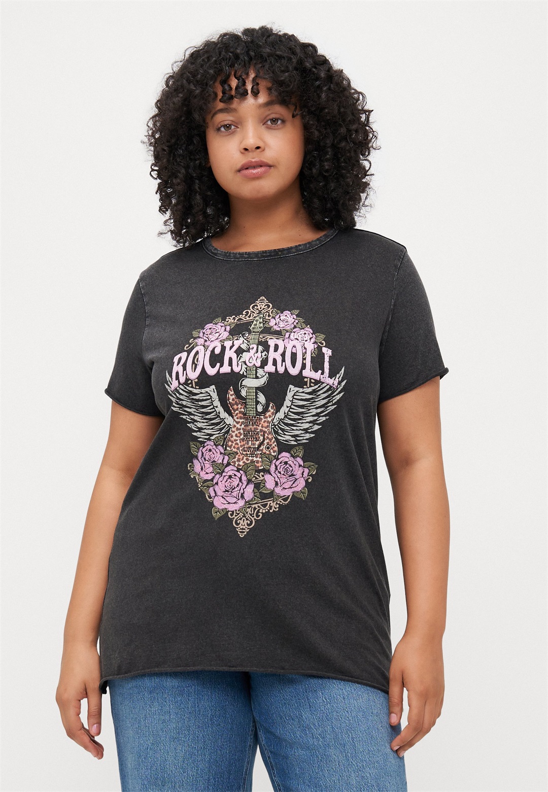 ONLY Carmakoma CARLUCY LIFE REG JRS NOOS - T-Shirt print - black/schwarz