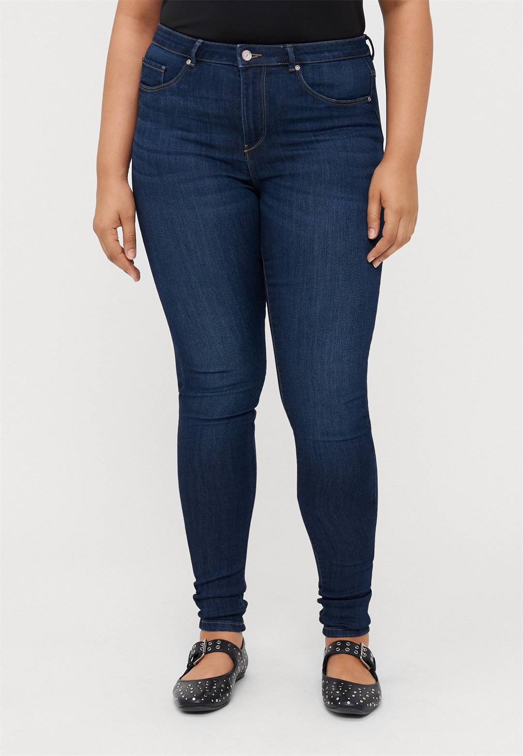 ONLY Carmakoma CARTHUNDER LIFE - Jeans Skinny Fit - dark blue denim/dark-blue denim