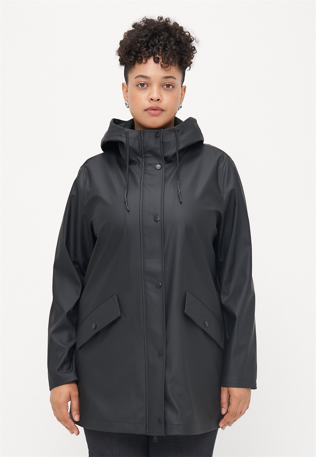 ONLY Carmakoma CARELISA LIFE RAINCOAT ZIP - Parka - black/schwarz