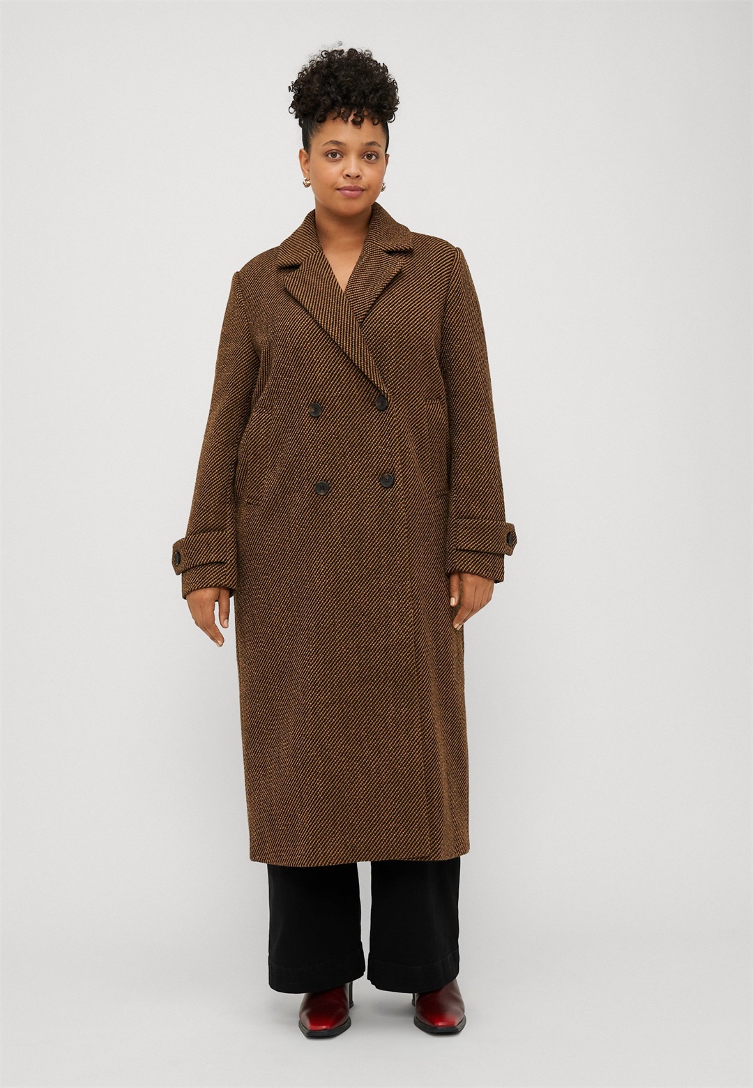 ONLY Carmakoma CARAURA LIFE LONG COAT - Klassischer Mantel - toasted coconut/demitasse/dunkelbraun