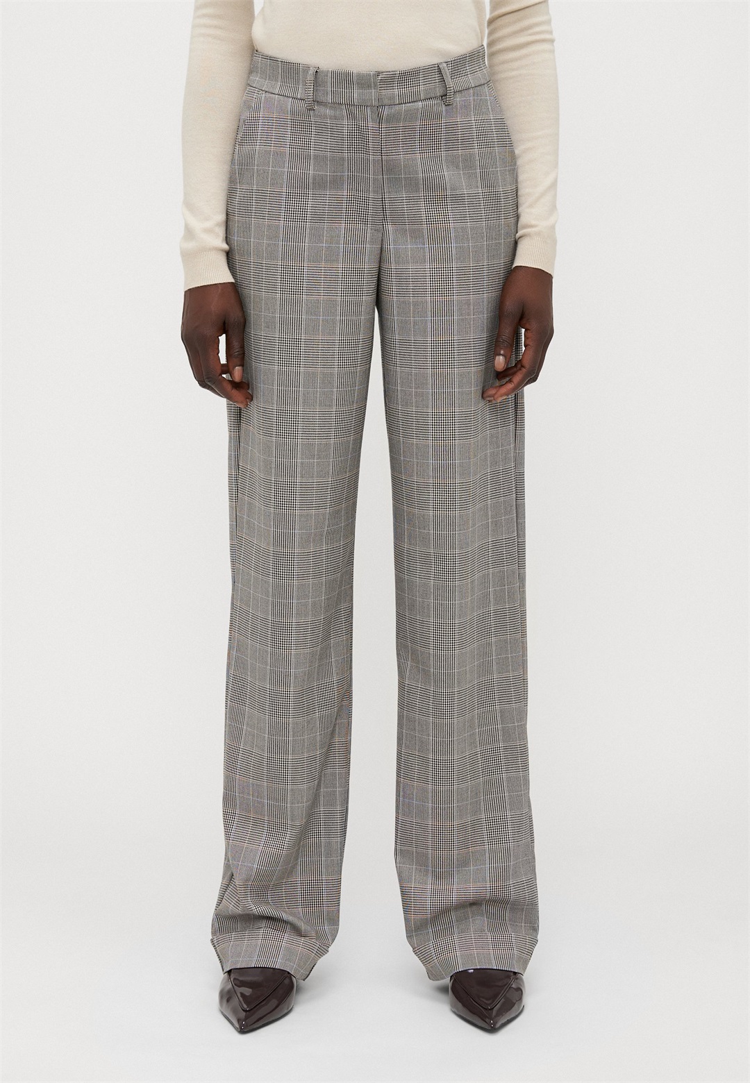 ONLY Tall ONLCATIA LIFE CHECK - Stoffhose - cloud dancer/serenity/toasted coconut/offwhite