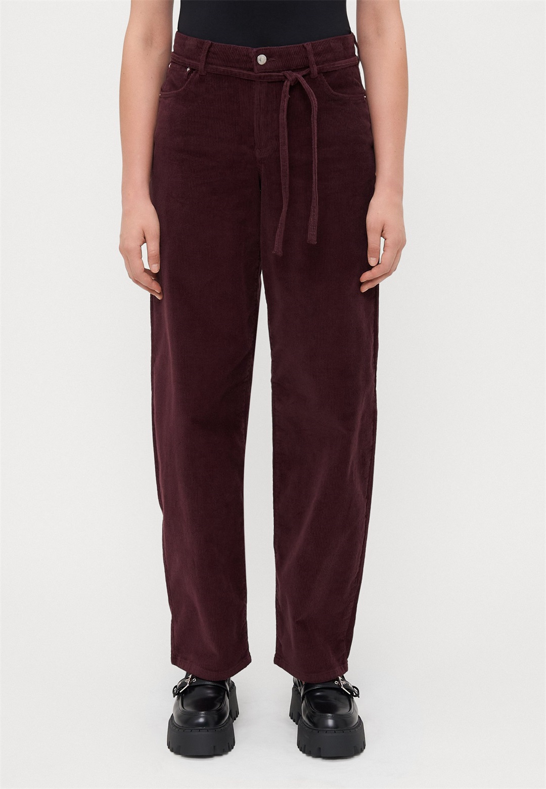 ONLY Tall ONLGIANNA GLOBAL BELT - Stoffhose - winetasting/bordeaux