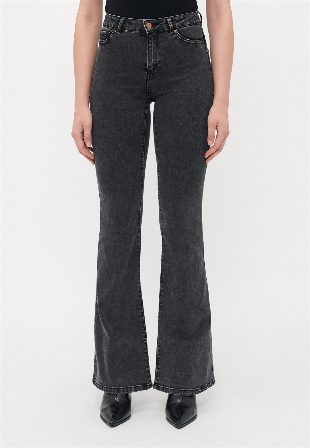 ONLY Tall ONLROSE RETRO - Flared Jeans - washed black/black denim