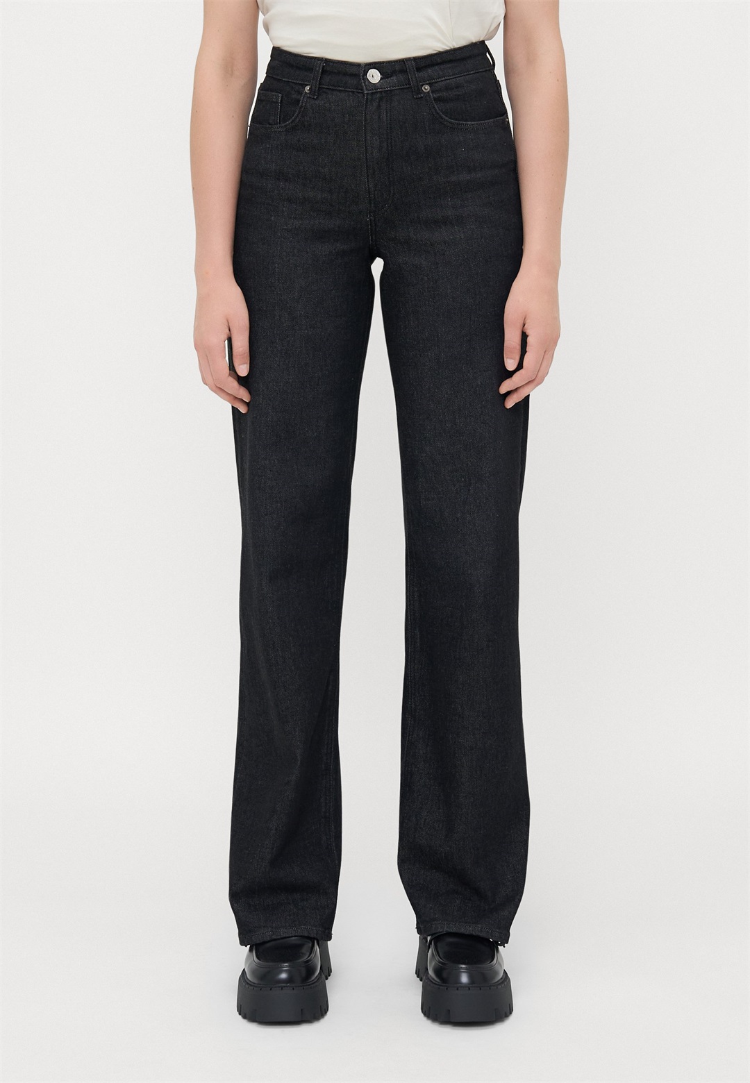 ONLY Tall ONLJUICY - Wide Leg - washed black/black denim