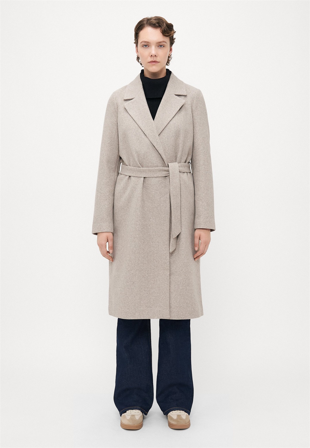 ONLY Tall ONLALVILDA LIFE WRAP COAT - Klassischer Mantel - simply taupe melange/taupe