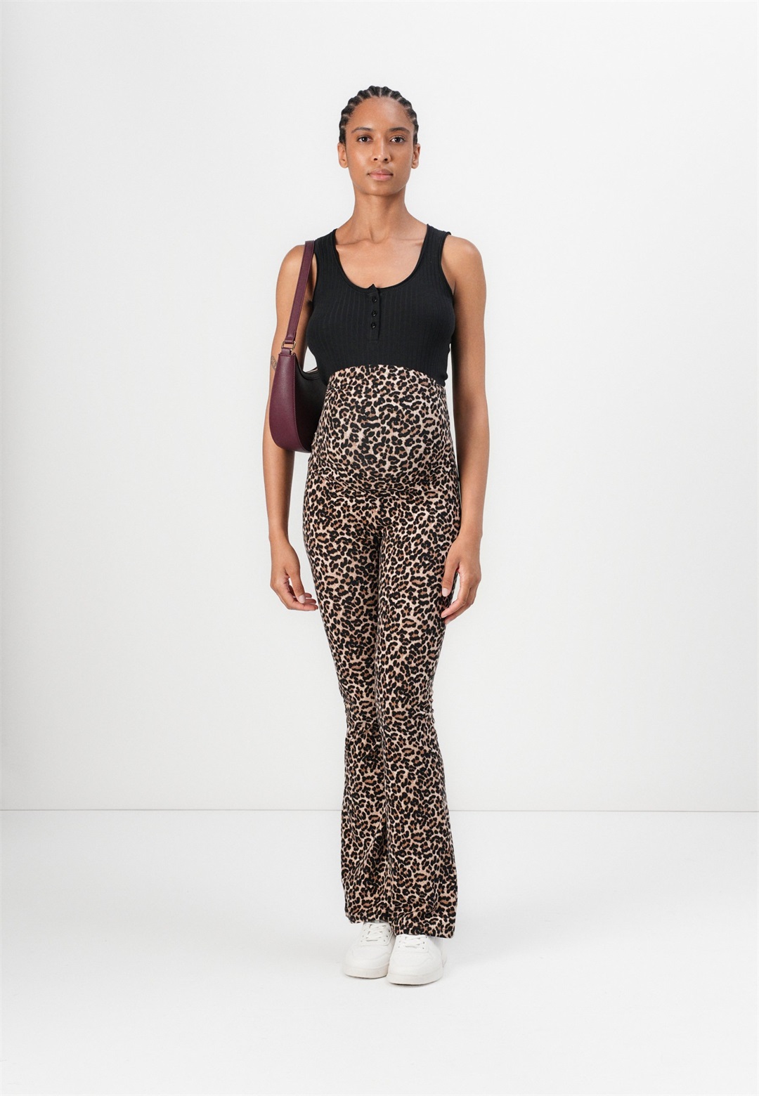 ONLY MATERNITY OLMLOVELY LEO FLARED PANT 2 PACK - Leggings - Hosen - black/schwarz